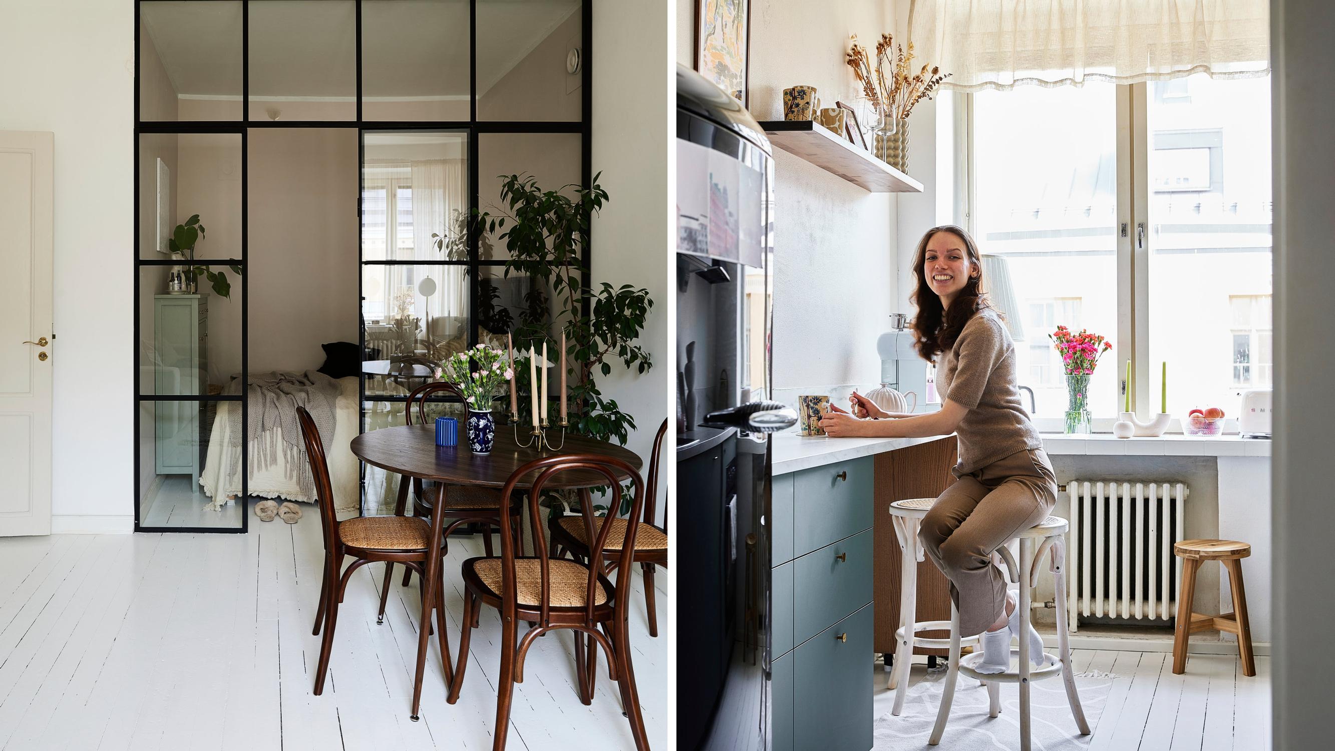 In her first home of her own, Floora discovered what she wants from an apartment: “I like having the kitchen as a separate space”