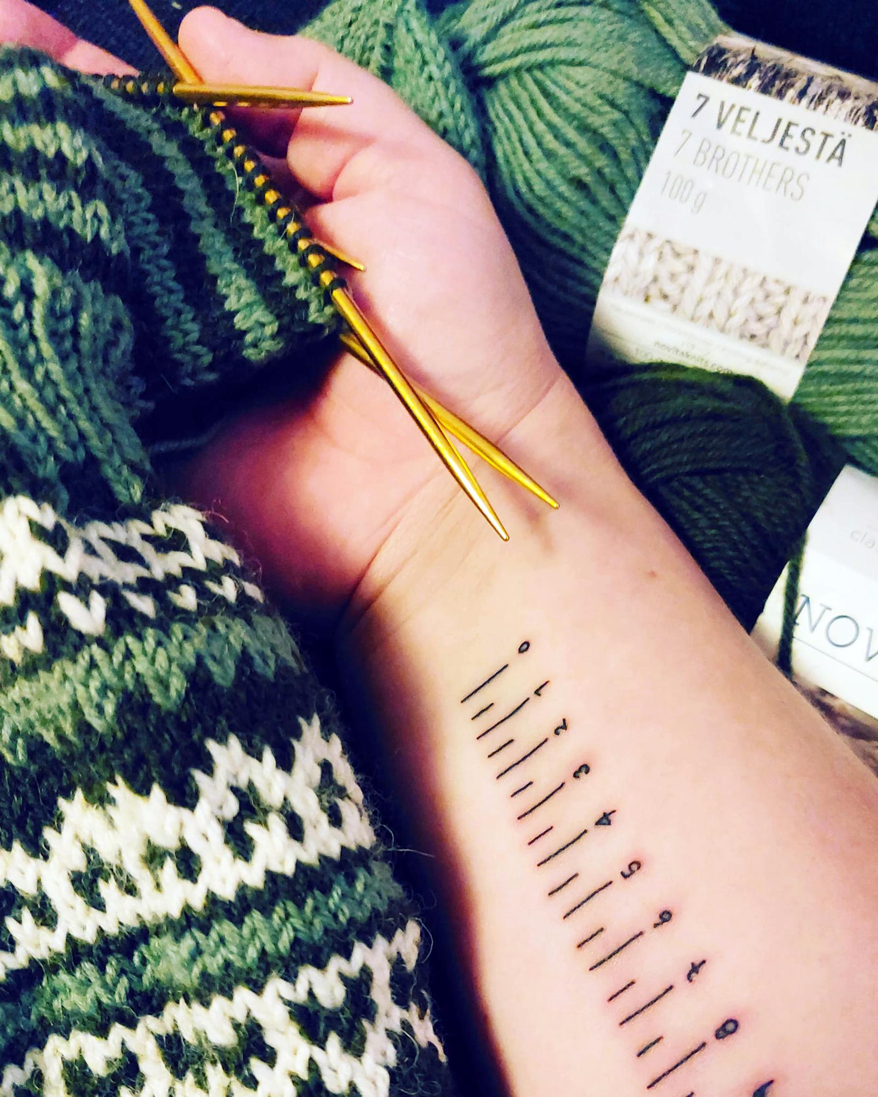 Eveliina’s practical measuring tape tattoo design