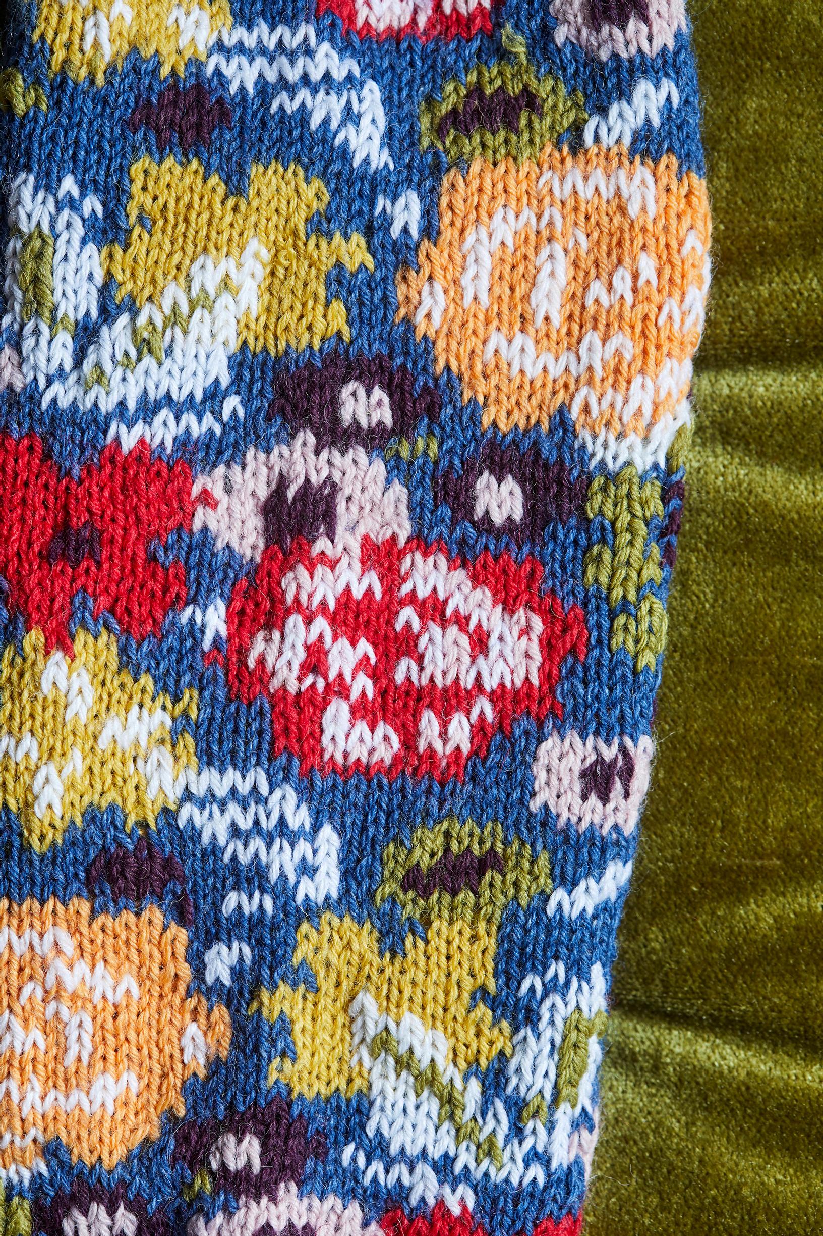 Flower meadow colorwork socks