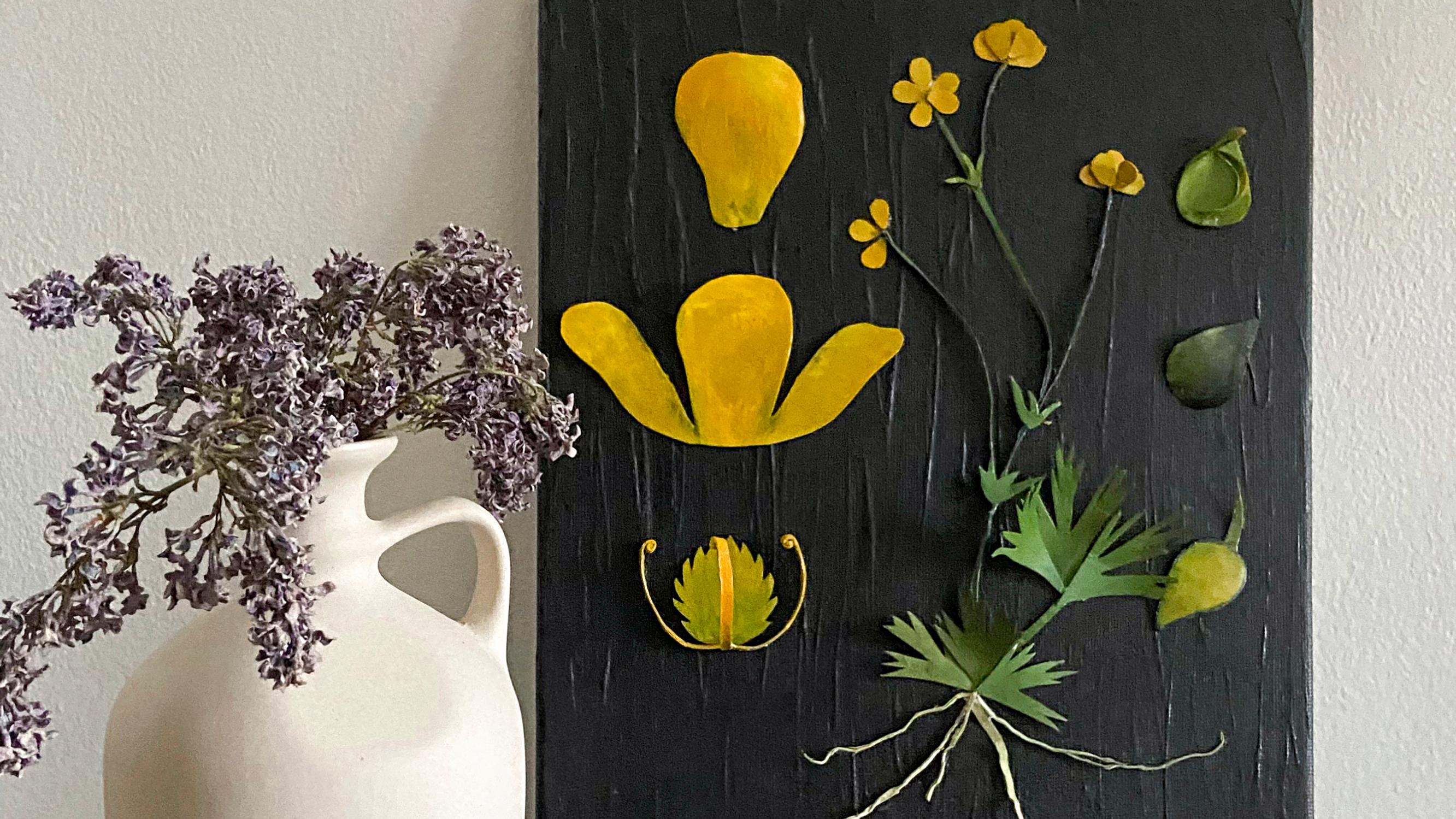Turn toilet paper rolls into vintage-inspired botanical art