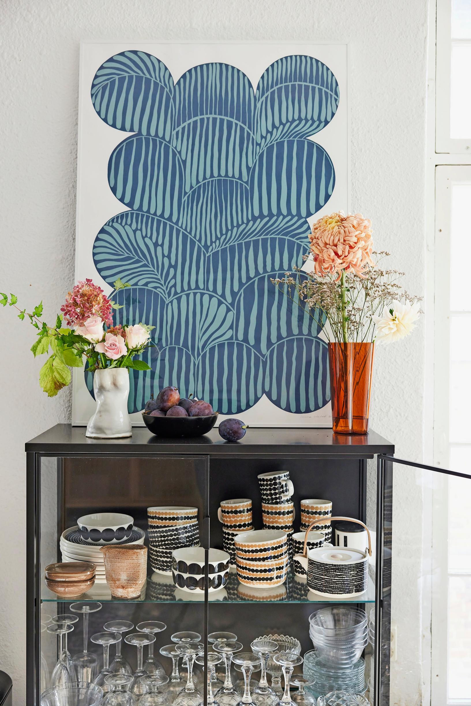 the piece by laura gröndahl on top of the cabinet