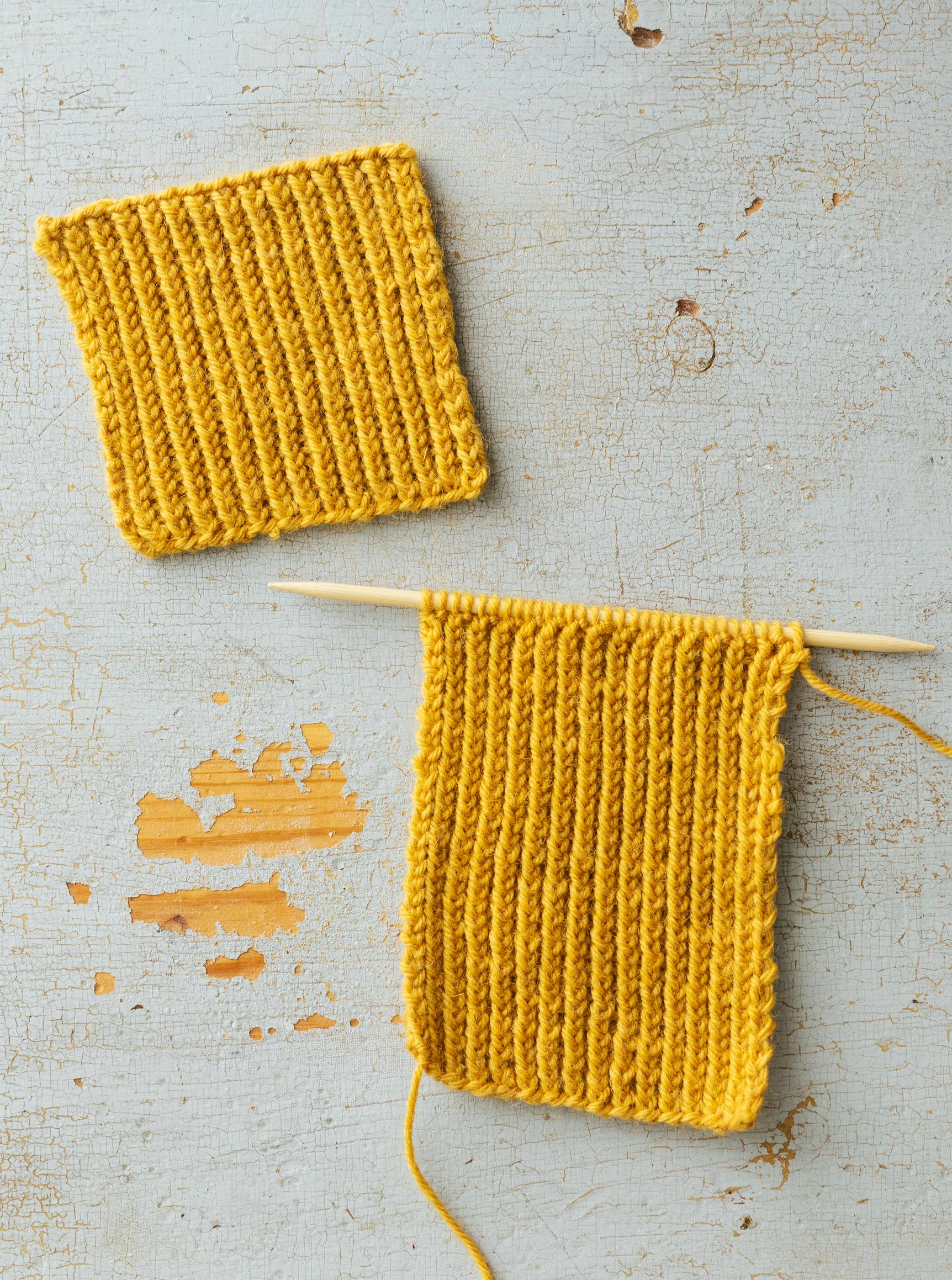 Twisted ribbing swatches