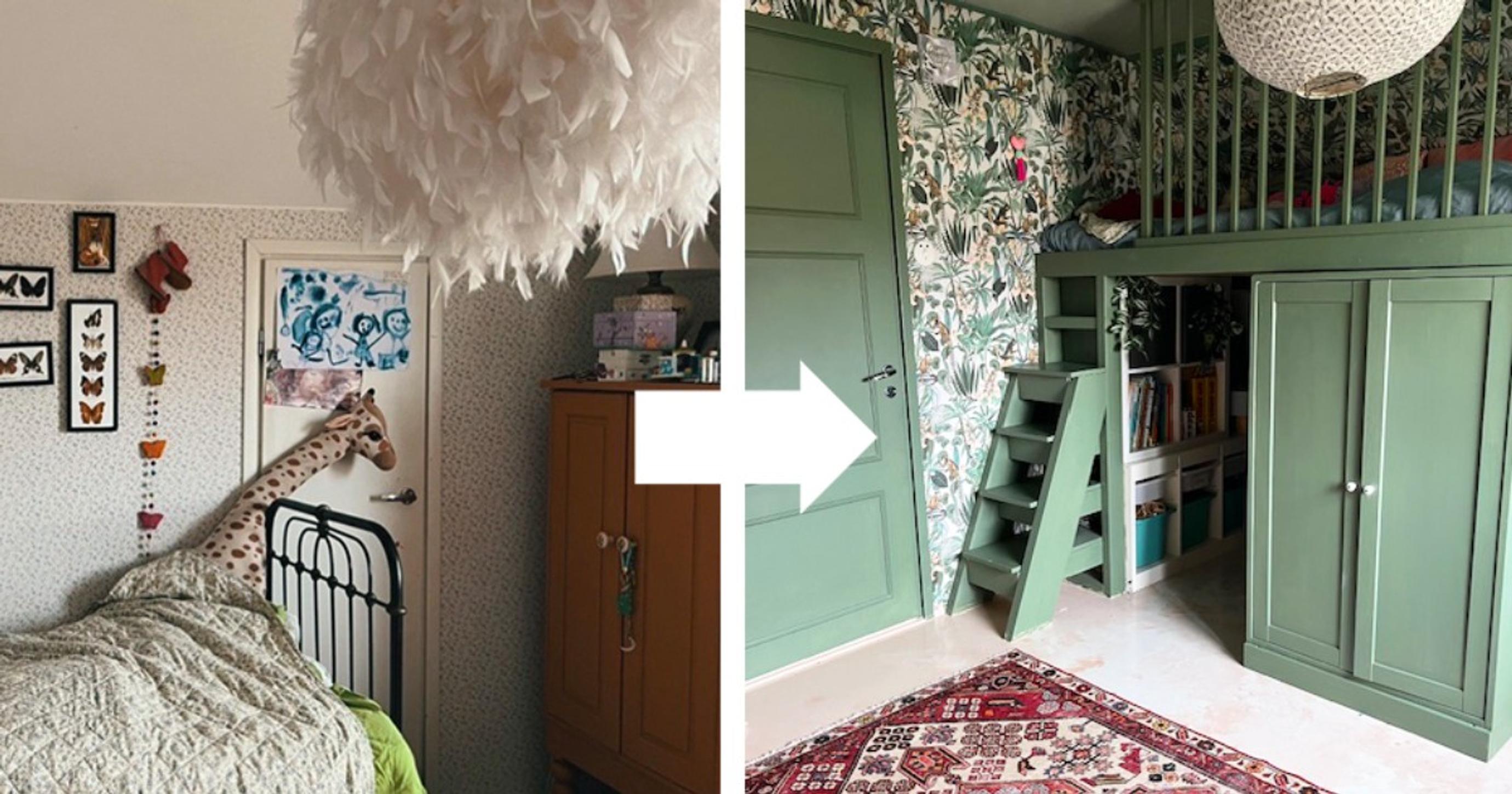 Suvi tames the child’s bedroom clutter: “Now the little one has something like their own treehouse to sleep in”