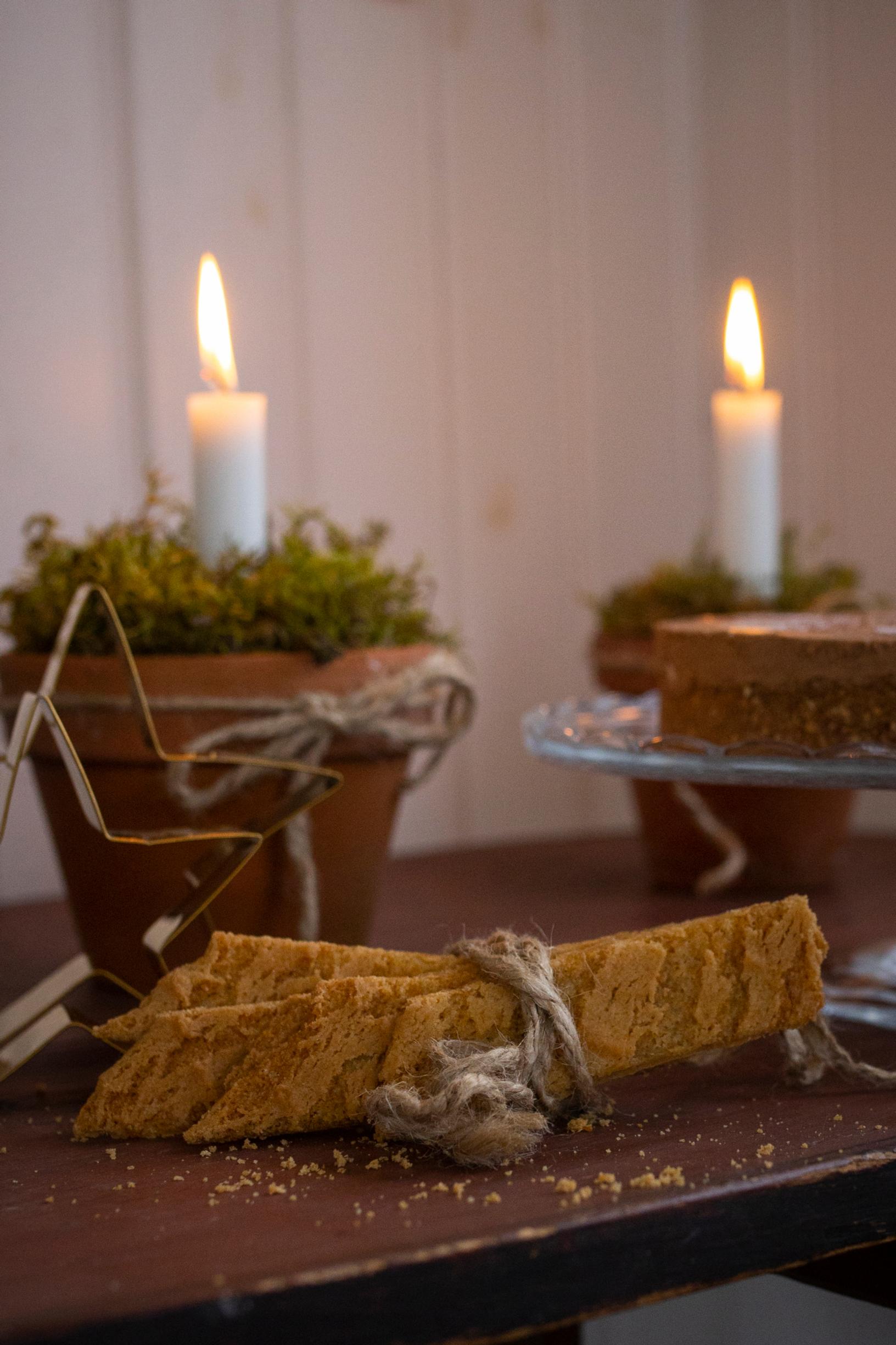 Wilhelmiina cookies tied on a string