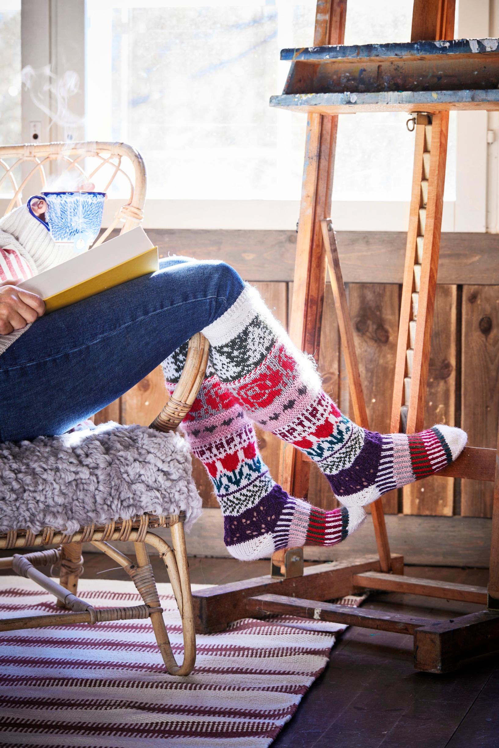 Festive colorwork socks