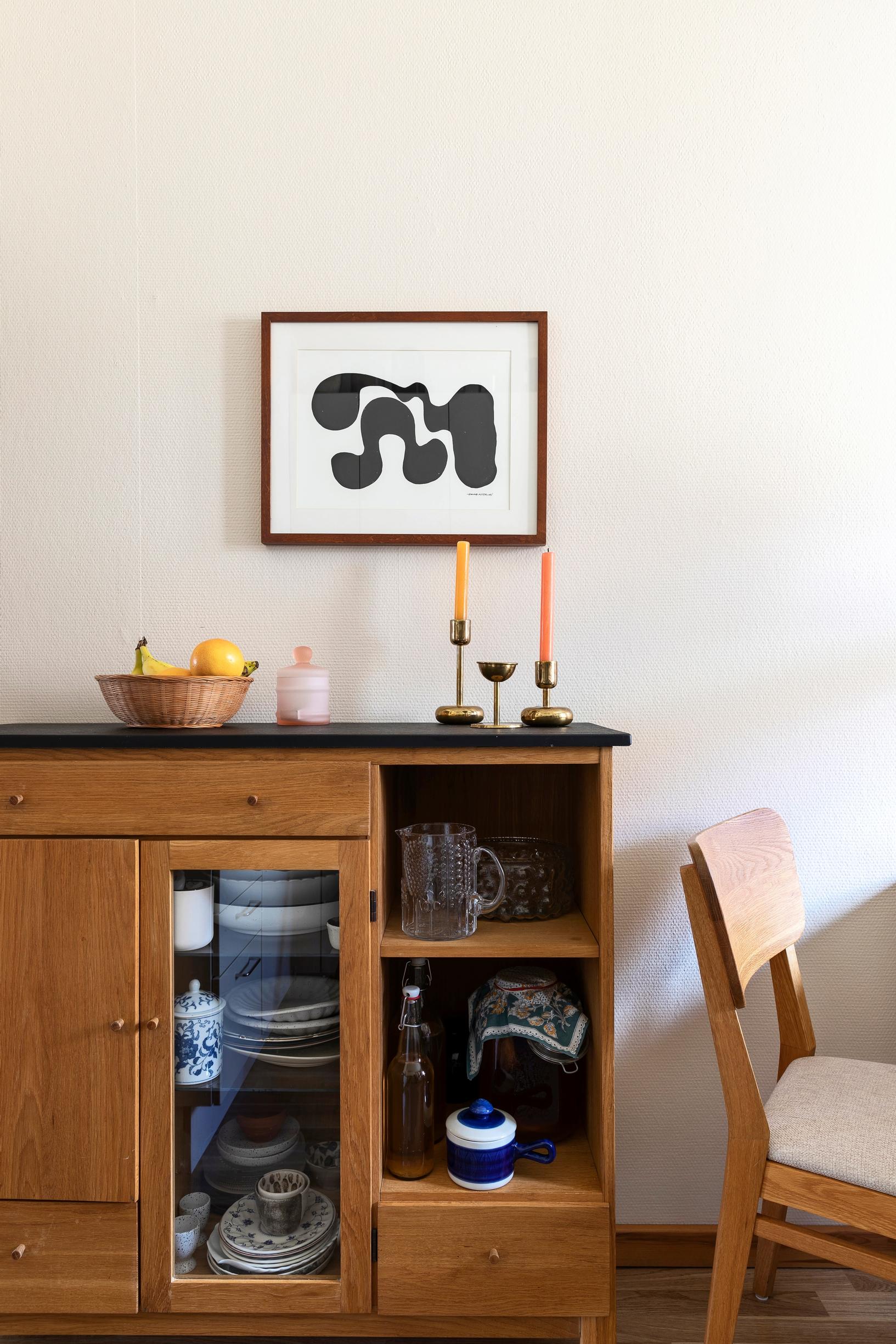 An inherited sideboard and a display on top