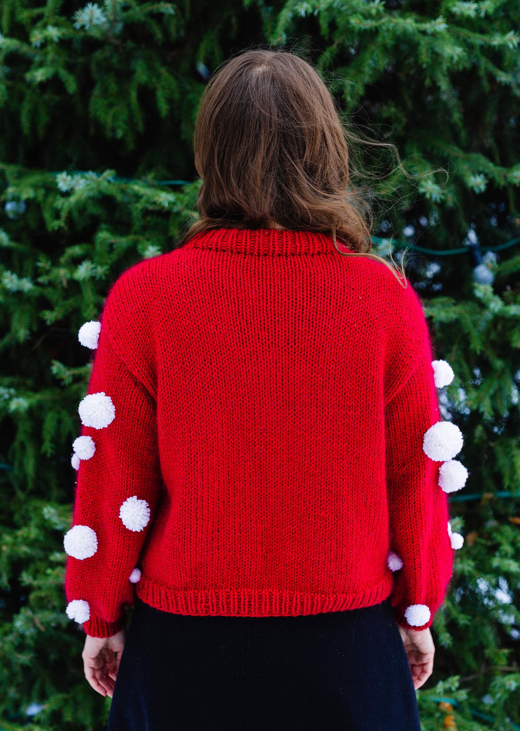 Christmas sweater seen from the back