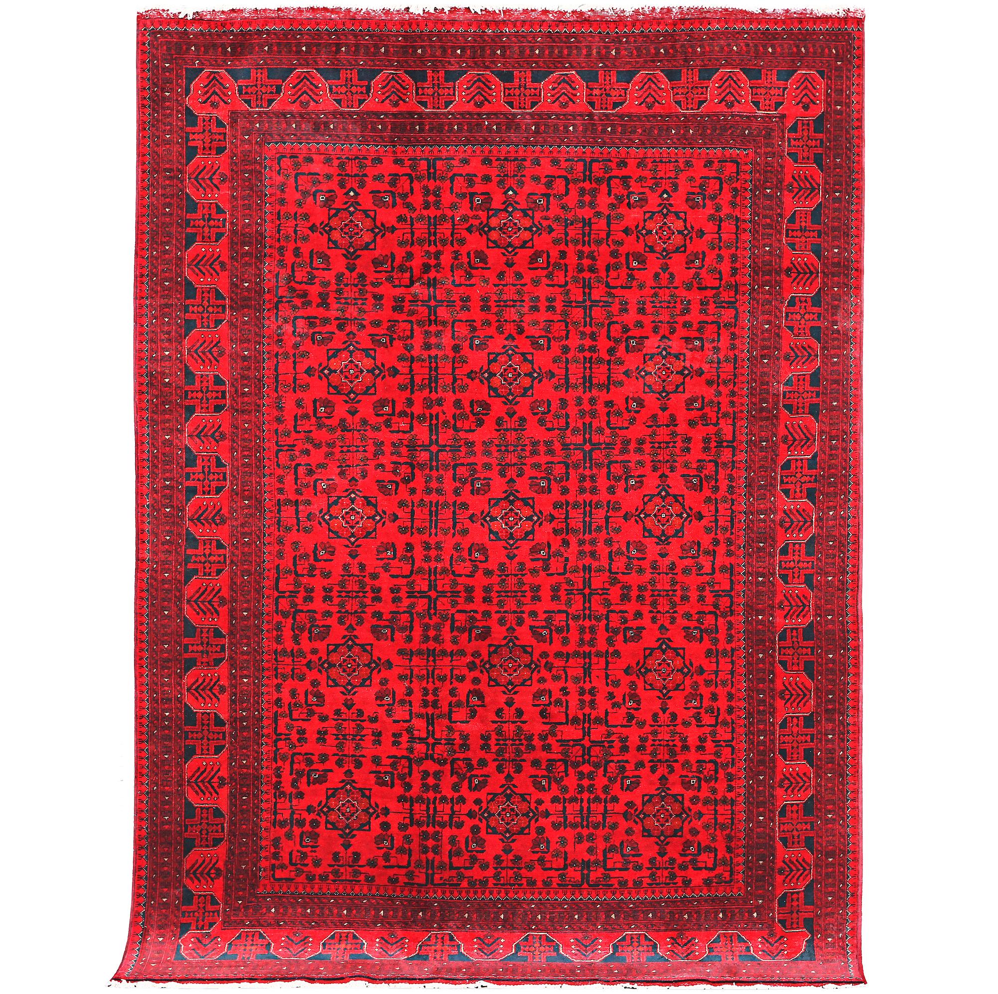 Red-toned Afghan rug