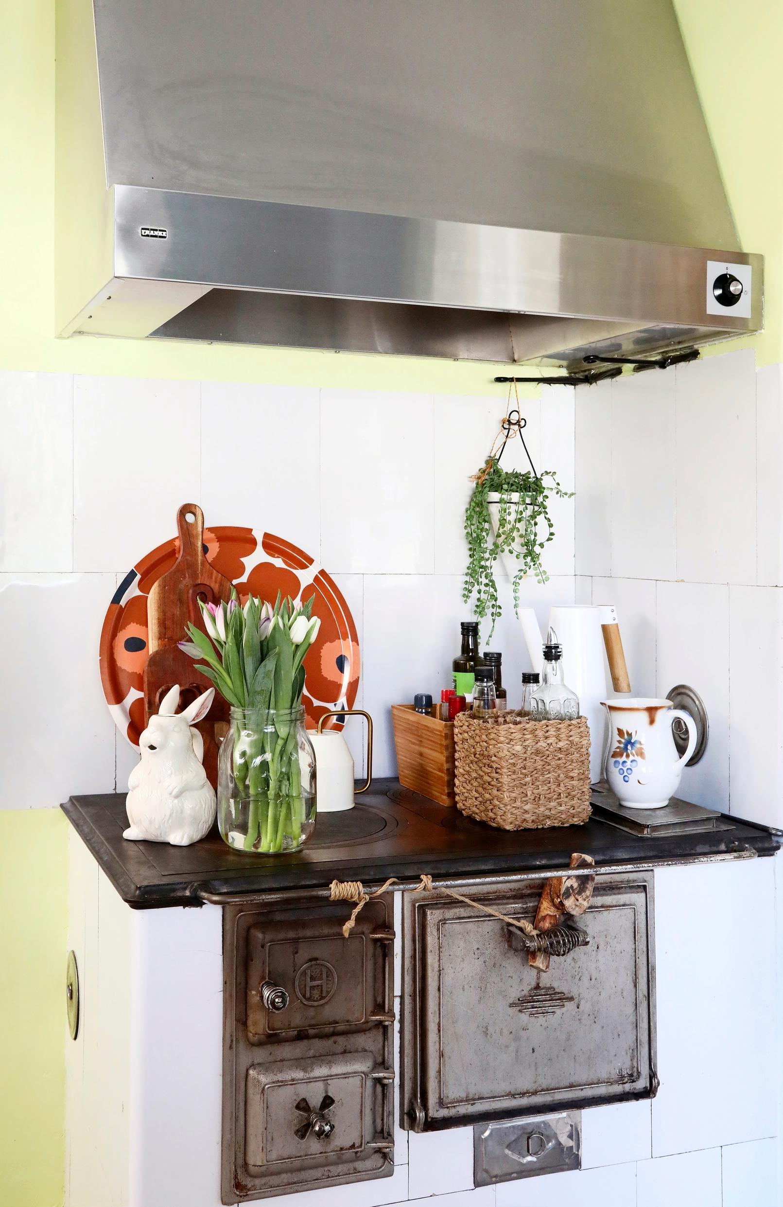 Mushka’s kitchen wood-burning stove.