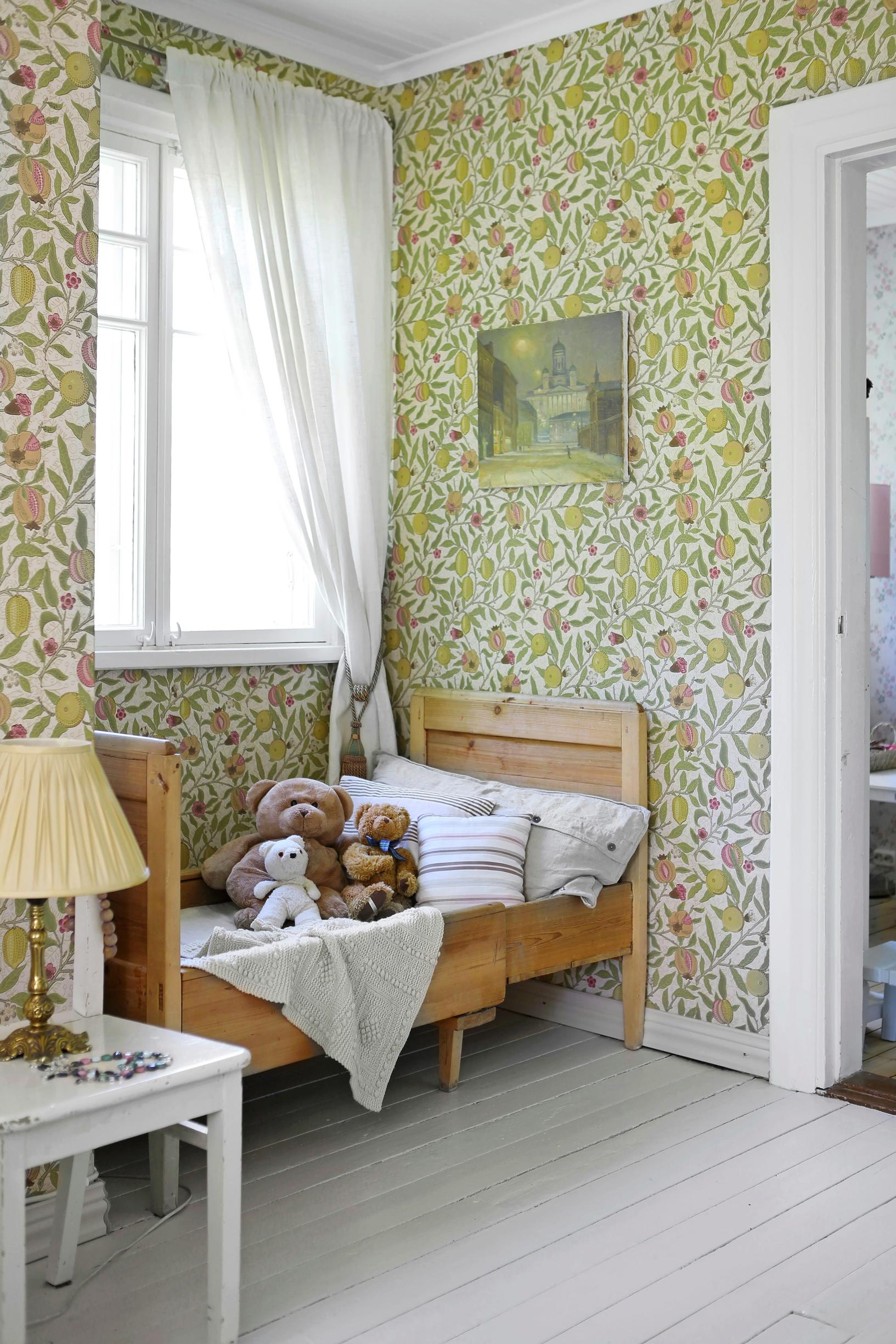 William Morris’s Fruit wallpaper in a children’s room