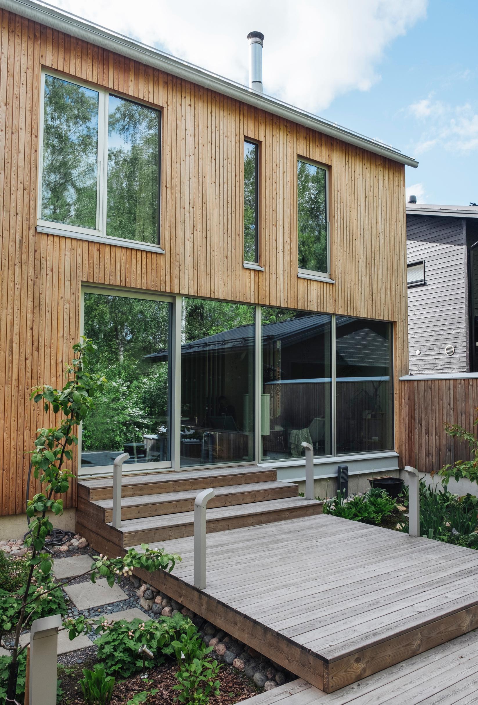CLT house exterior and terrace