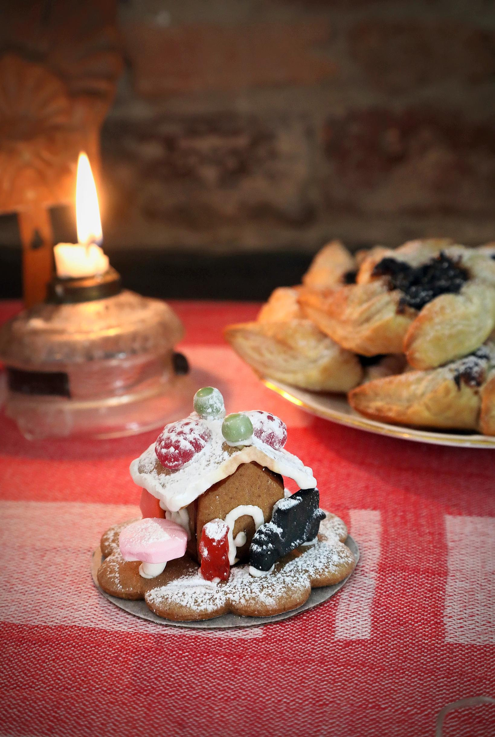 A tiny gingerbread house