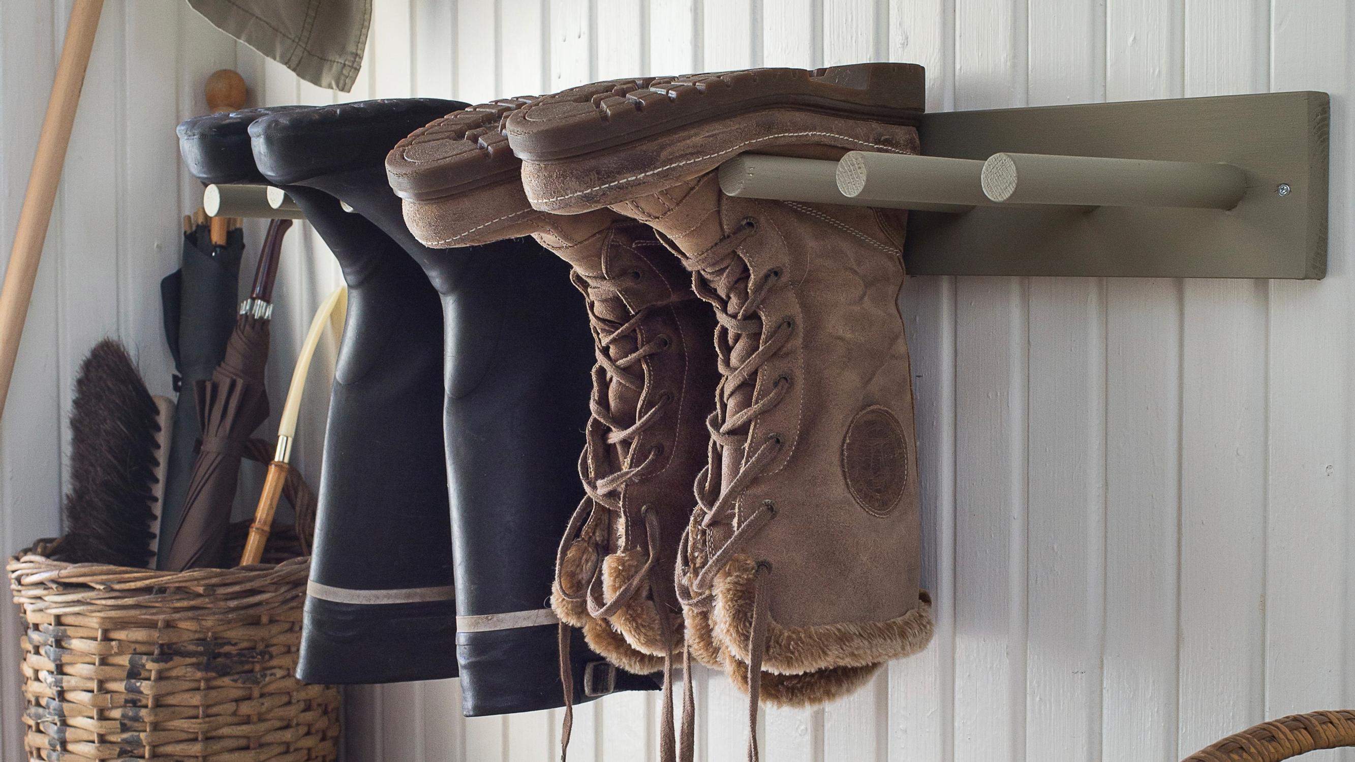 Wet boots? Build a clever rack to dry them thoroughly and keep their shape—here’s how