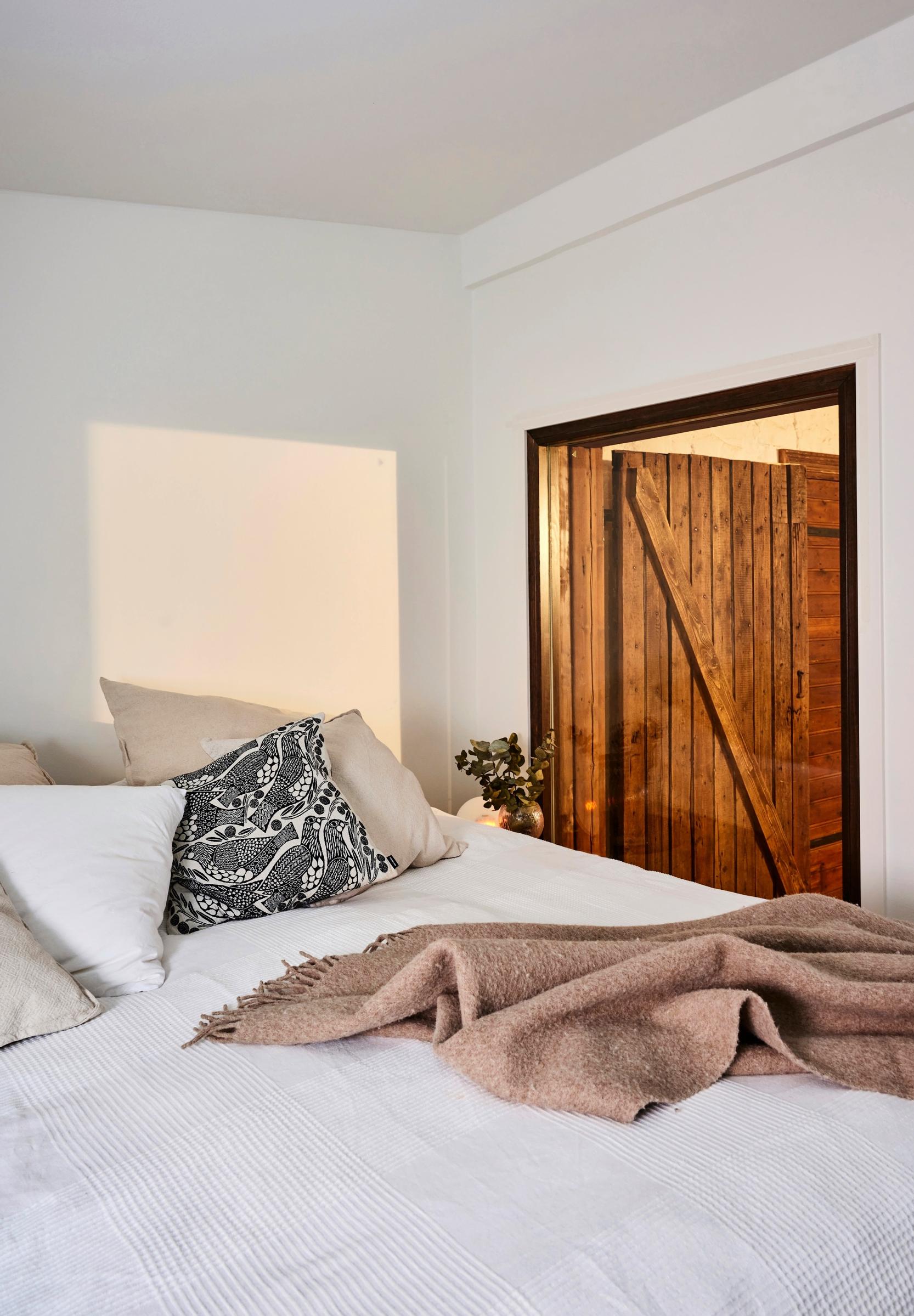 Bedroom interior window overlooking the upper lobby