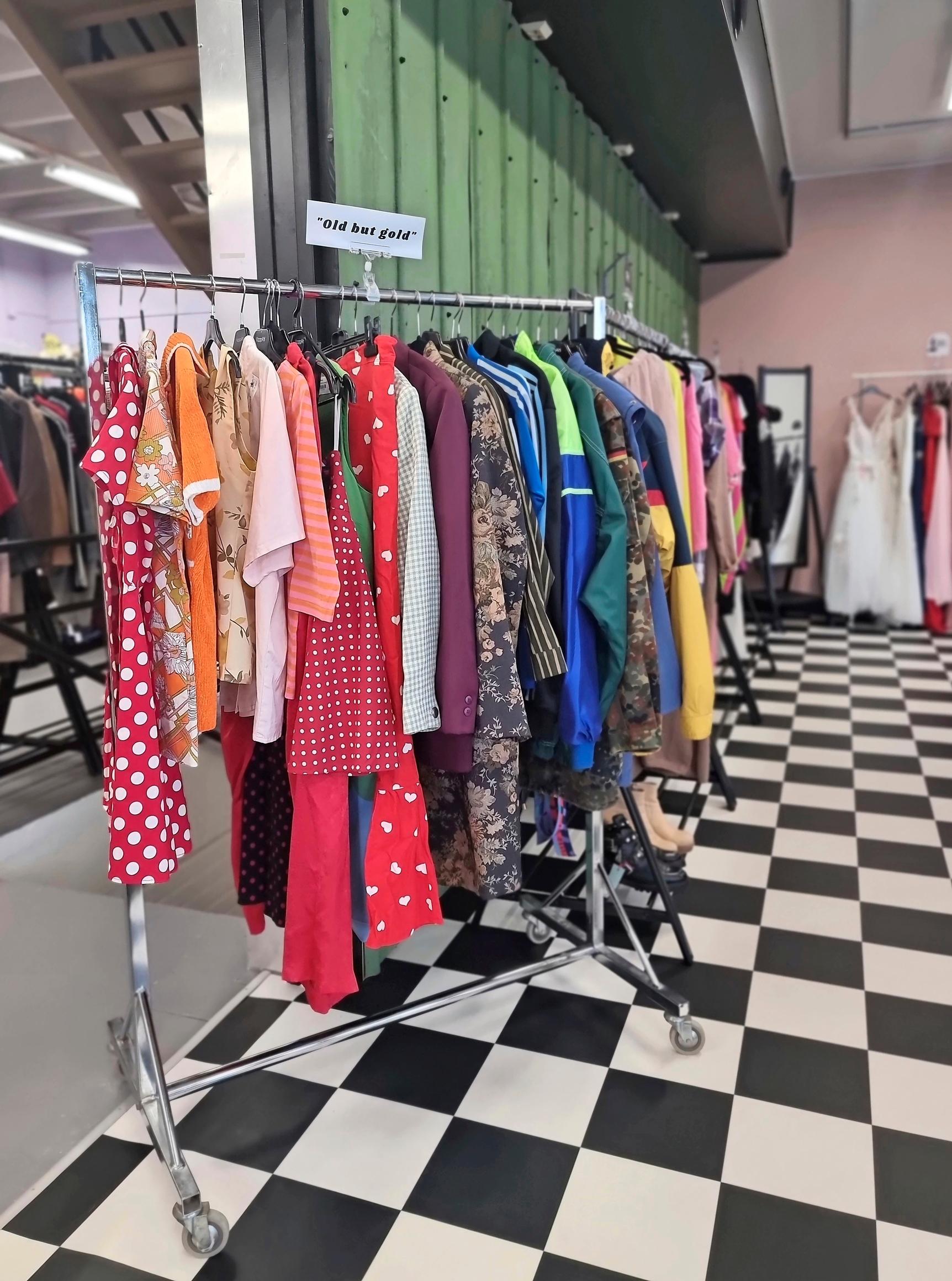 Clothes at a flea market