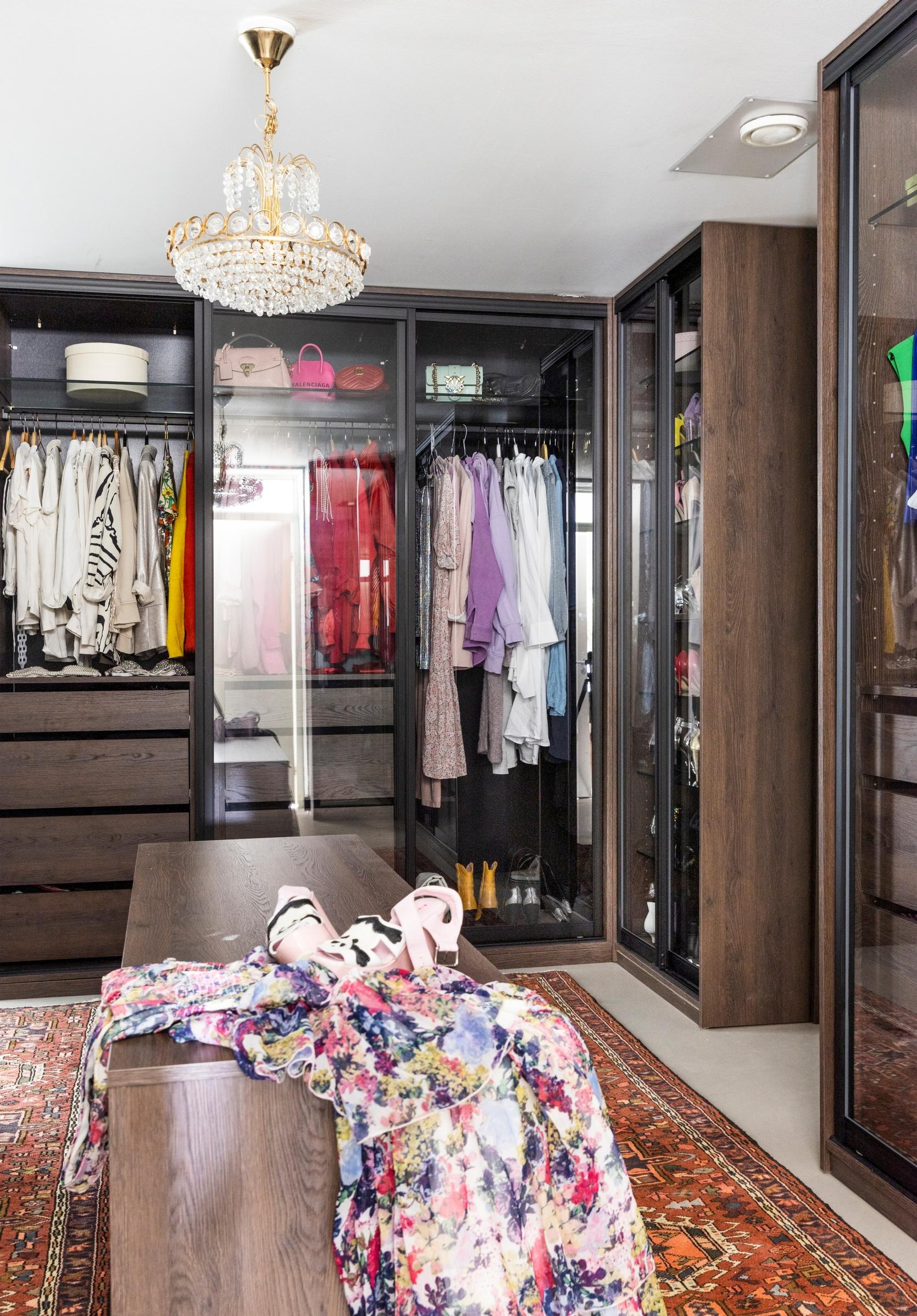 Walk-in closet in Jannika B’s home