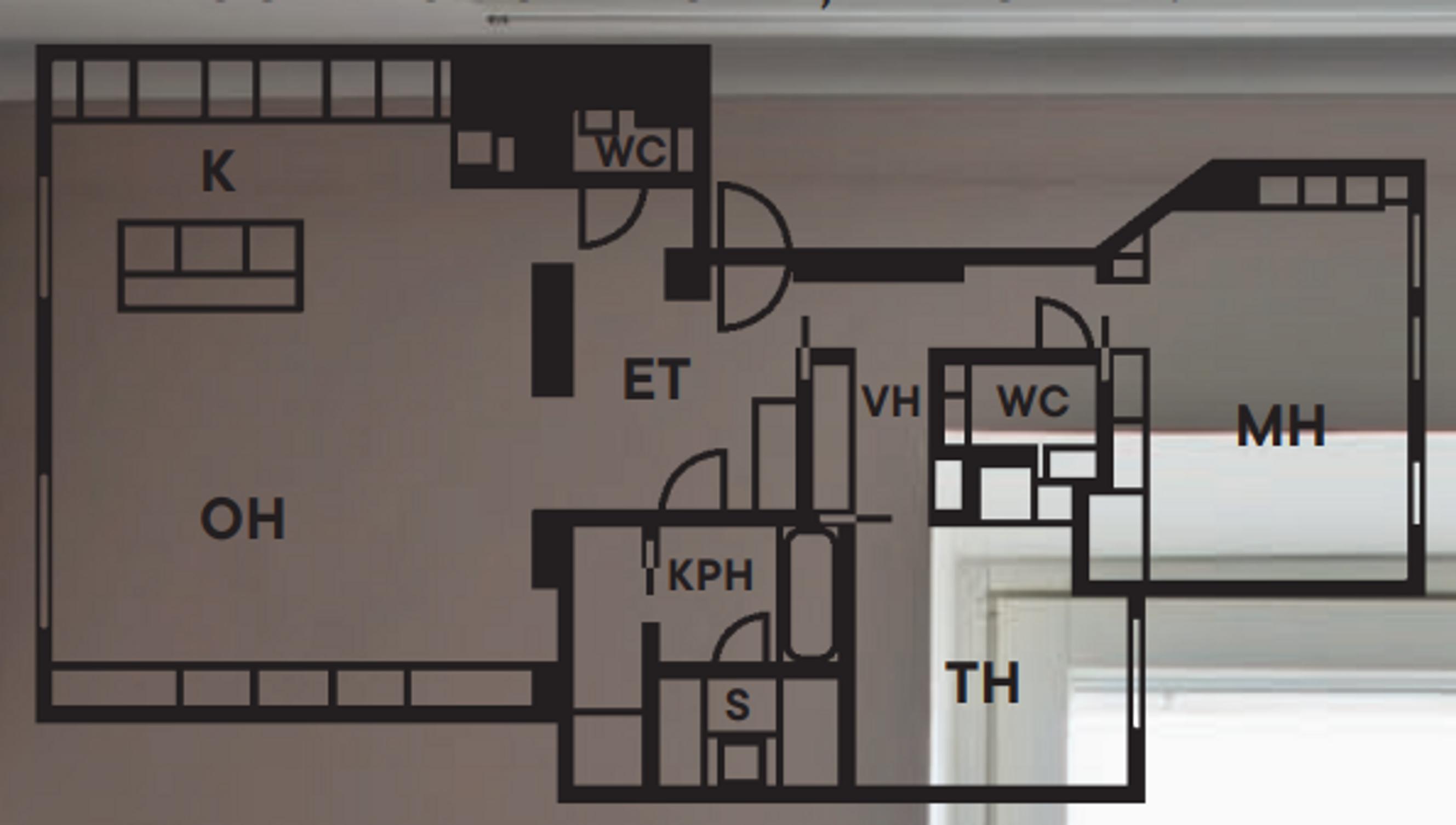 Floor plan of the Helsinki apartment