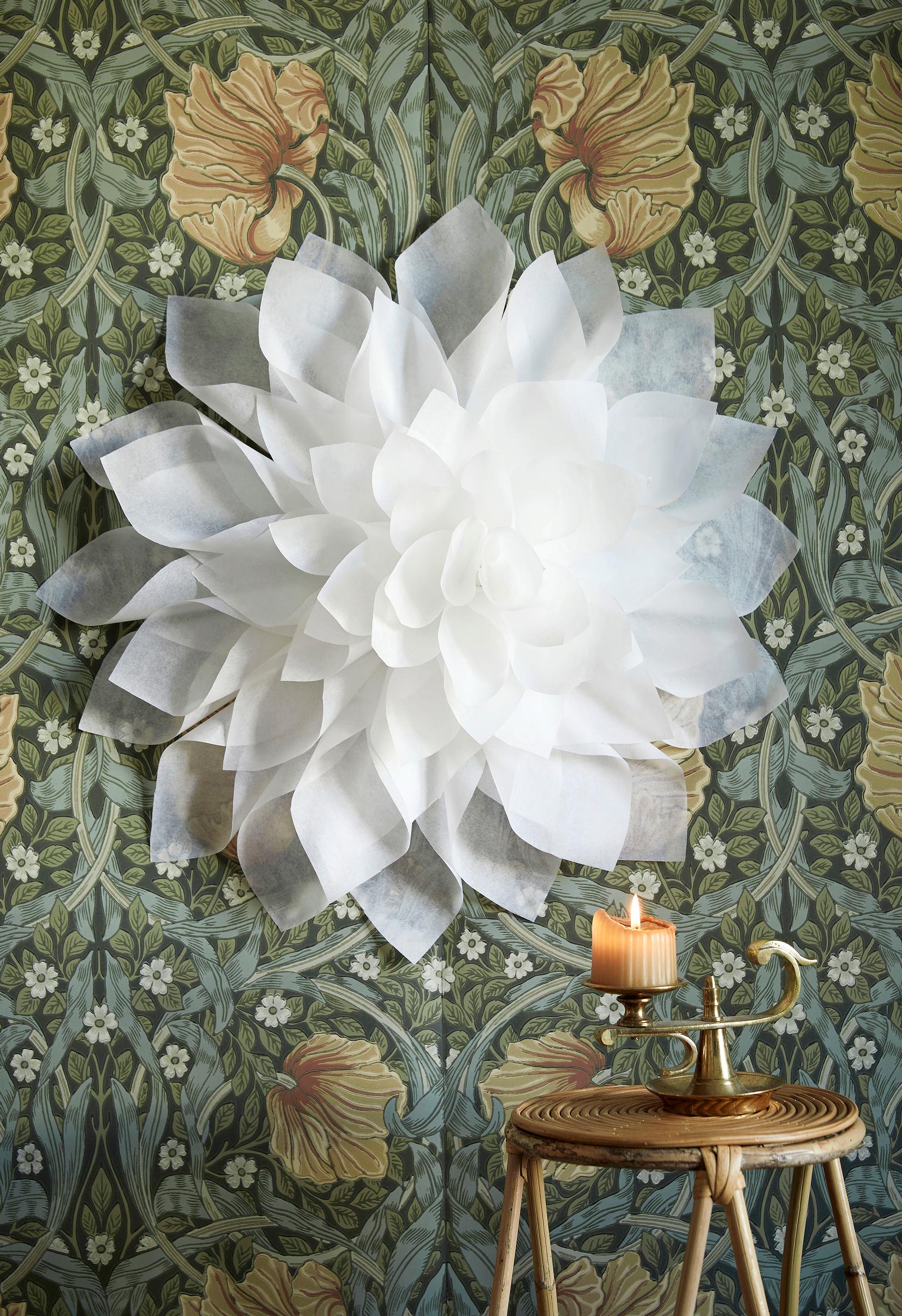 Paper Christmas flower from parchment paper