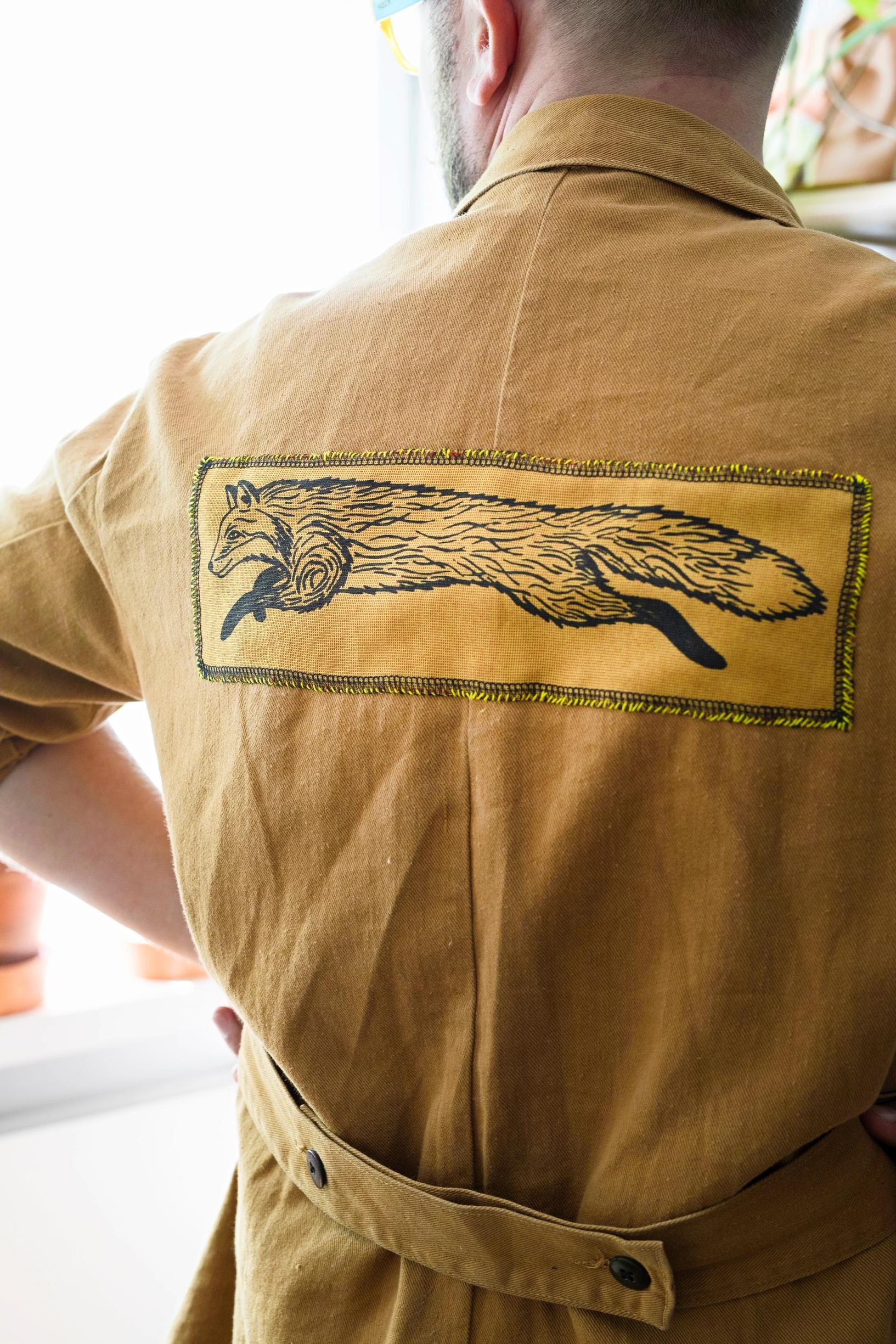 Fox patch on the back of a jacket