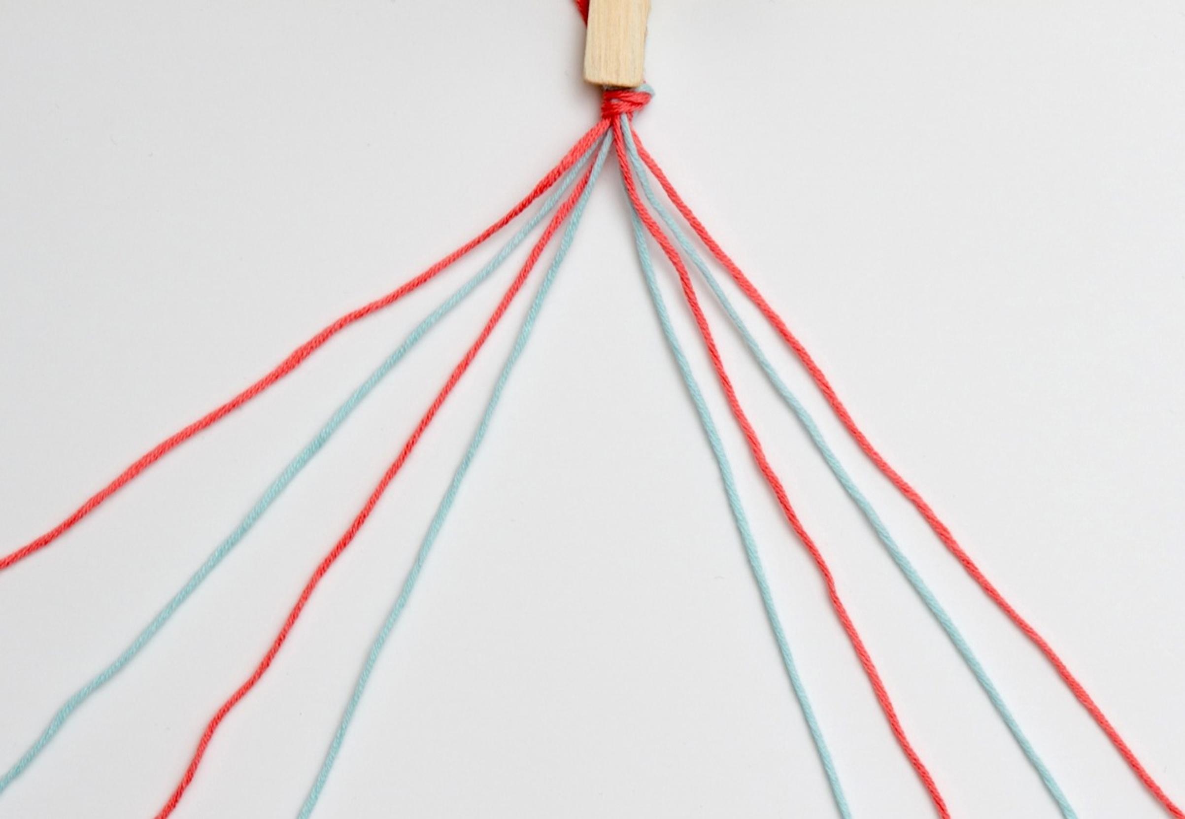Friendship bracelet, step 1