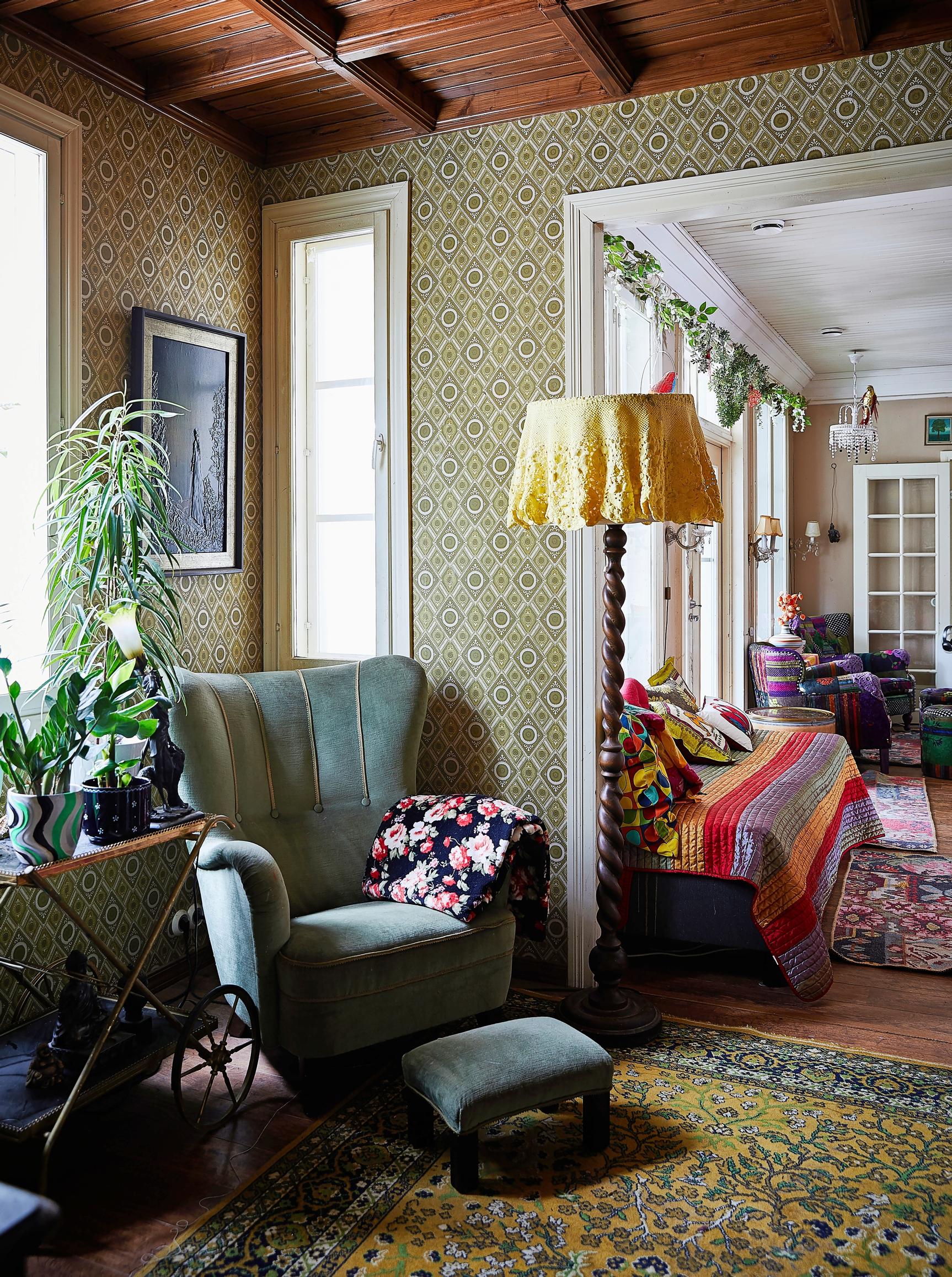 Vintage armchair in the library