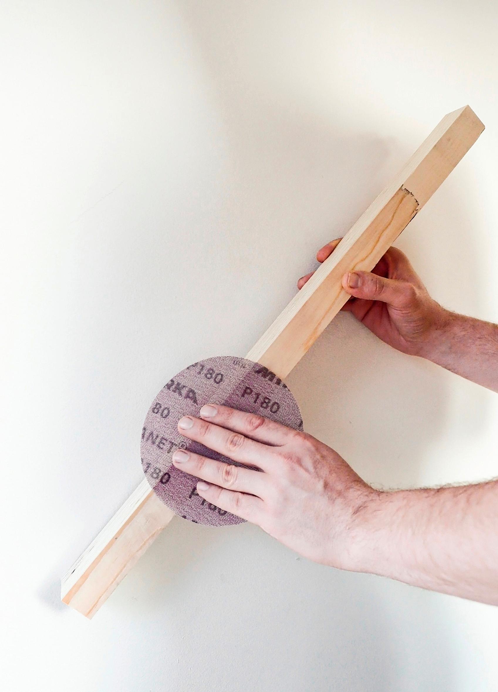 Sanding the slats smooth