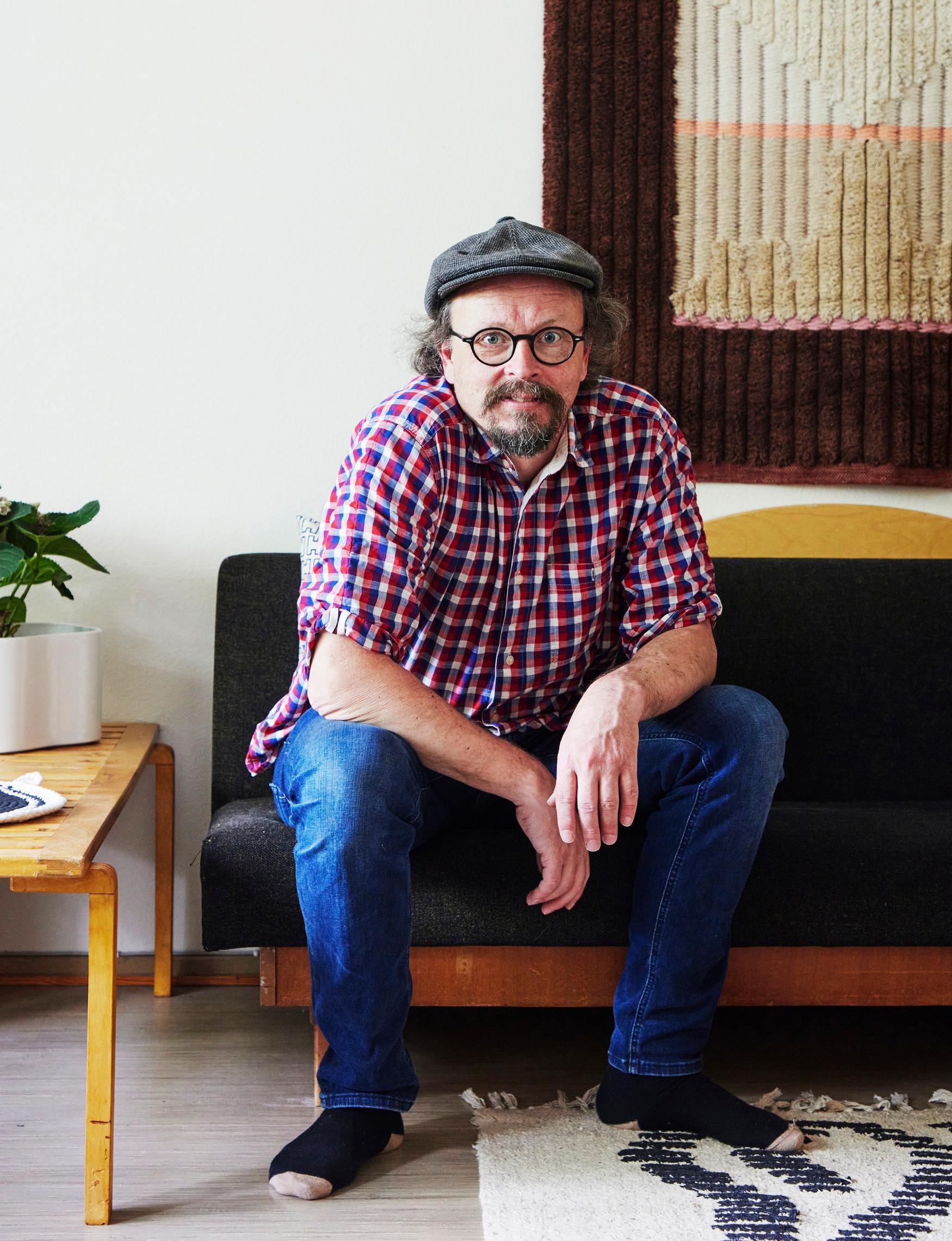 Karri Laitinen in his home in Alvar Aalto’s Sunila