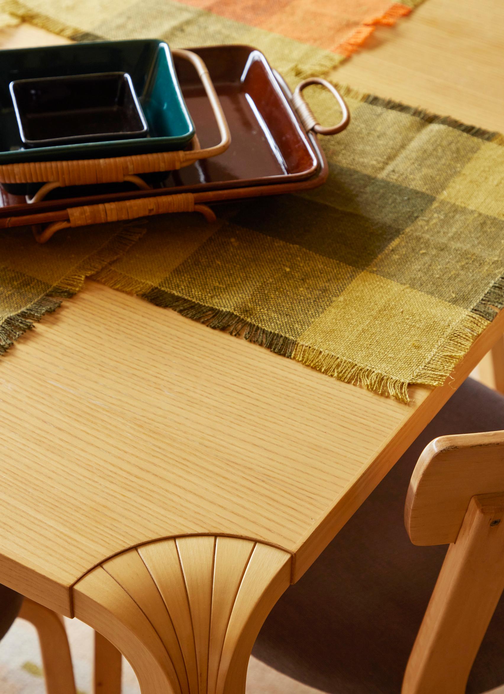 X-leg of a table designed by Alvar Aalto