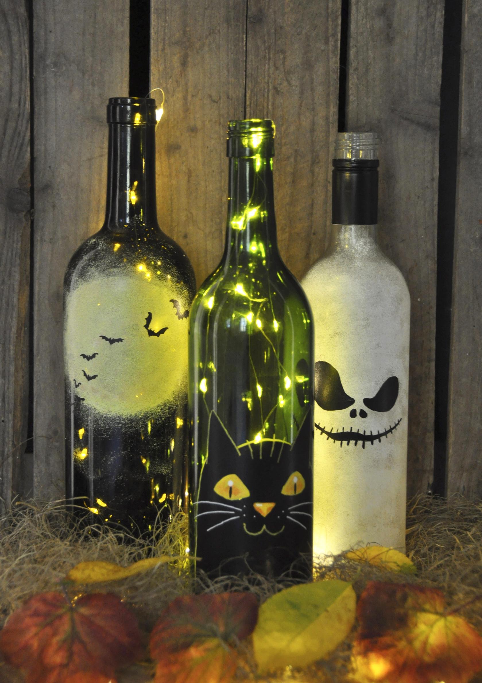 Halloween glass bottles