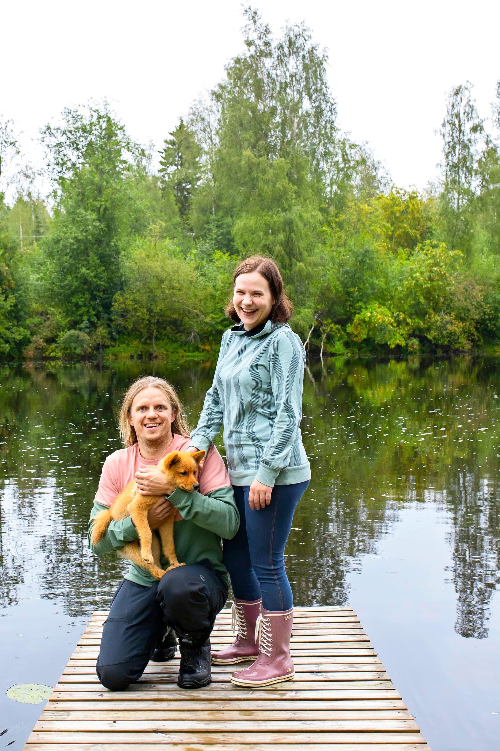 Family members on the dock