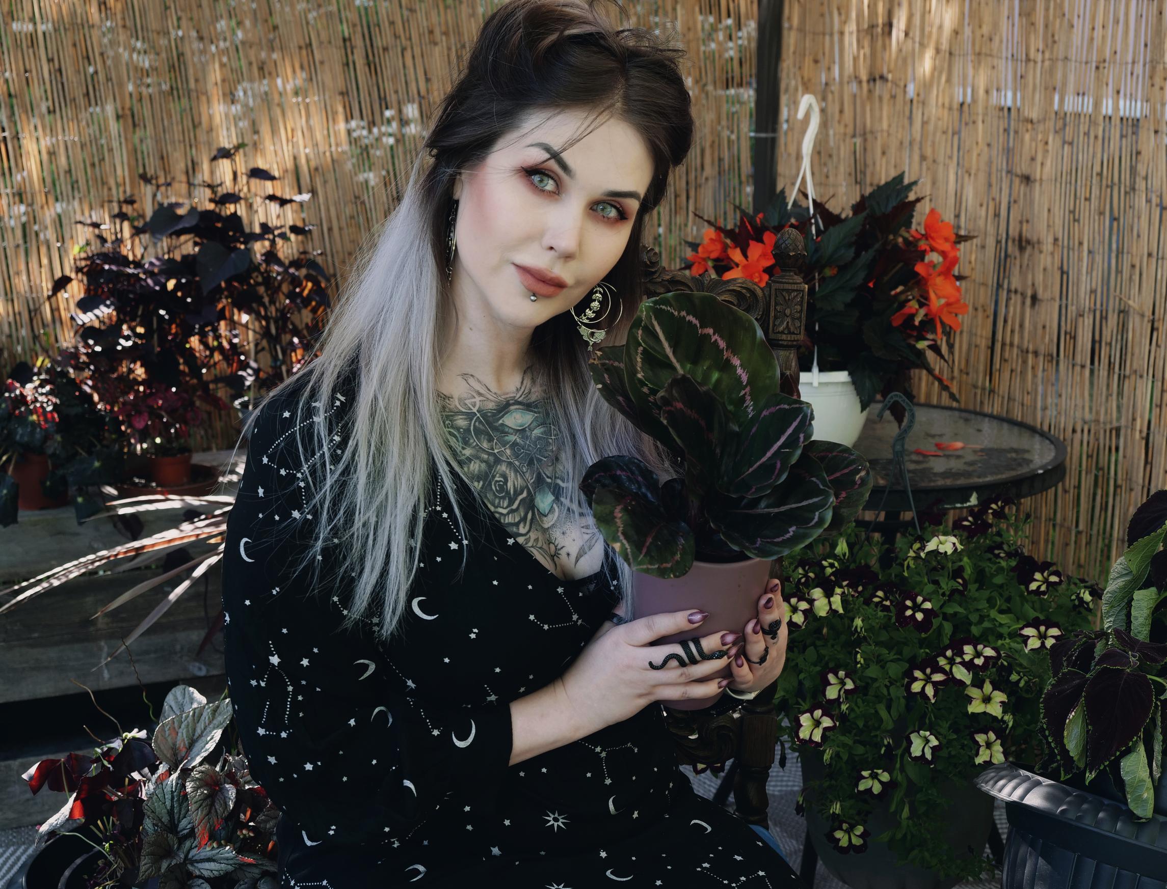 Ida-Emilia in her garden