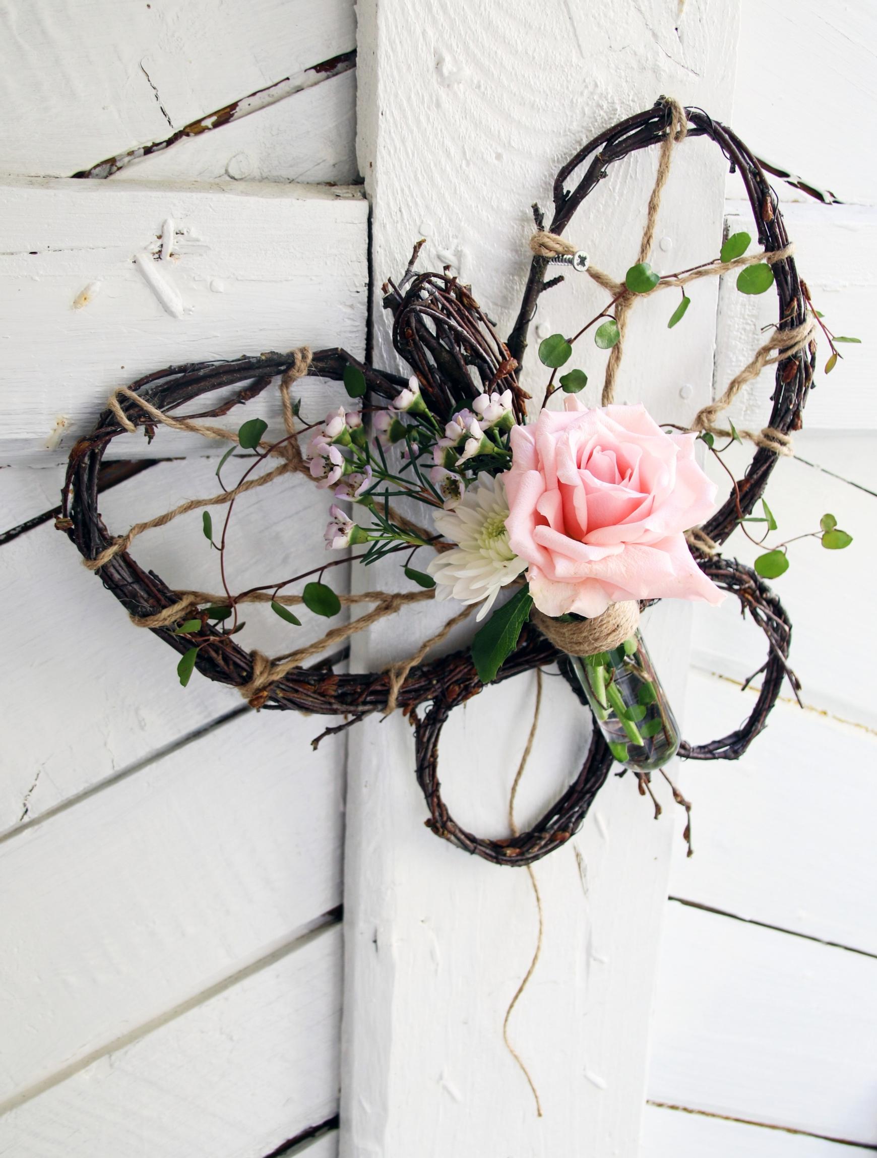 Twig butterfly on a wall