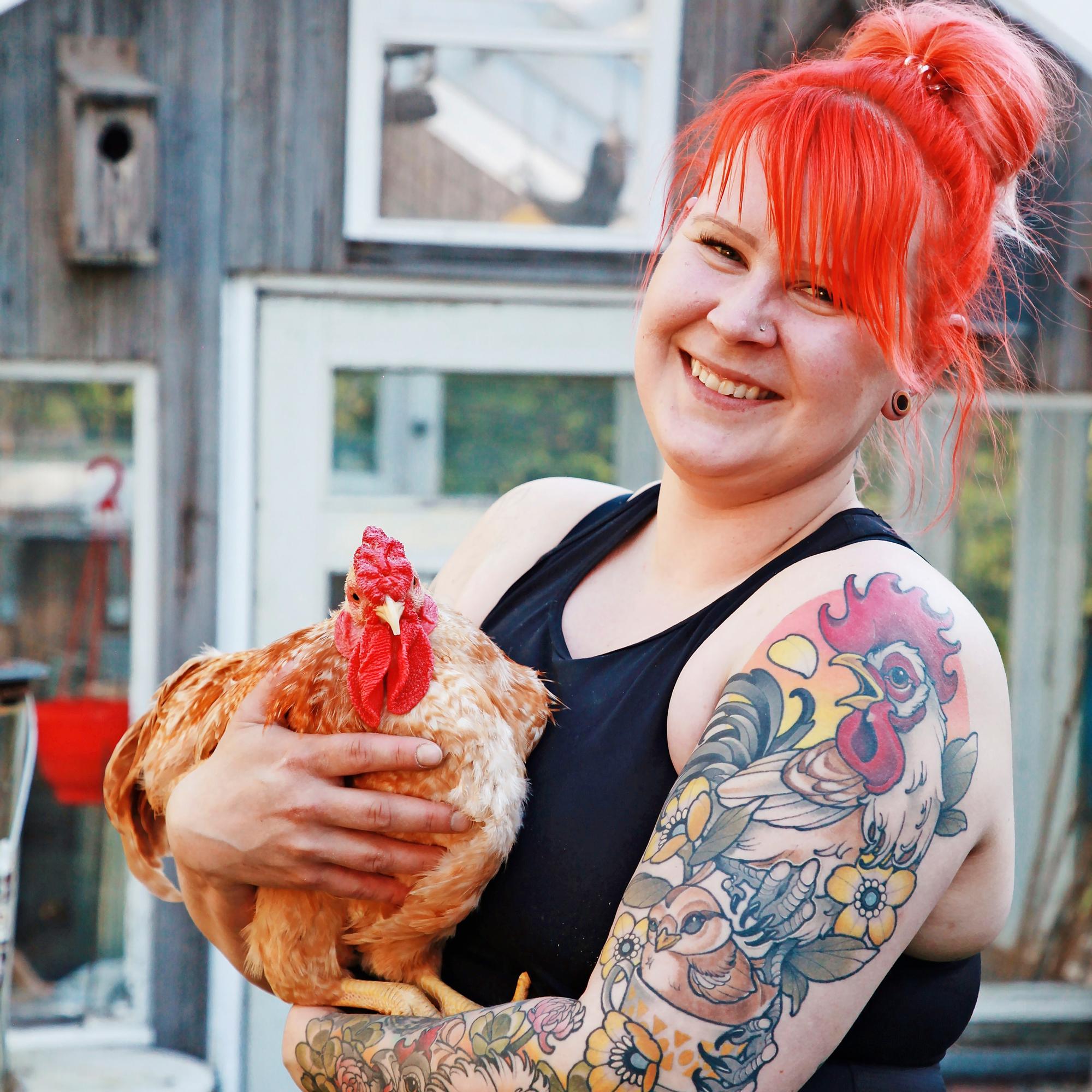 “I get chick fever”:  Around twenty clucking hens live in Anna-Kaisa’s year-round backyard chicken coop