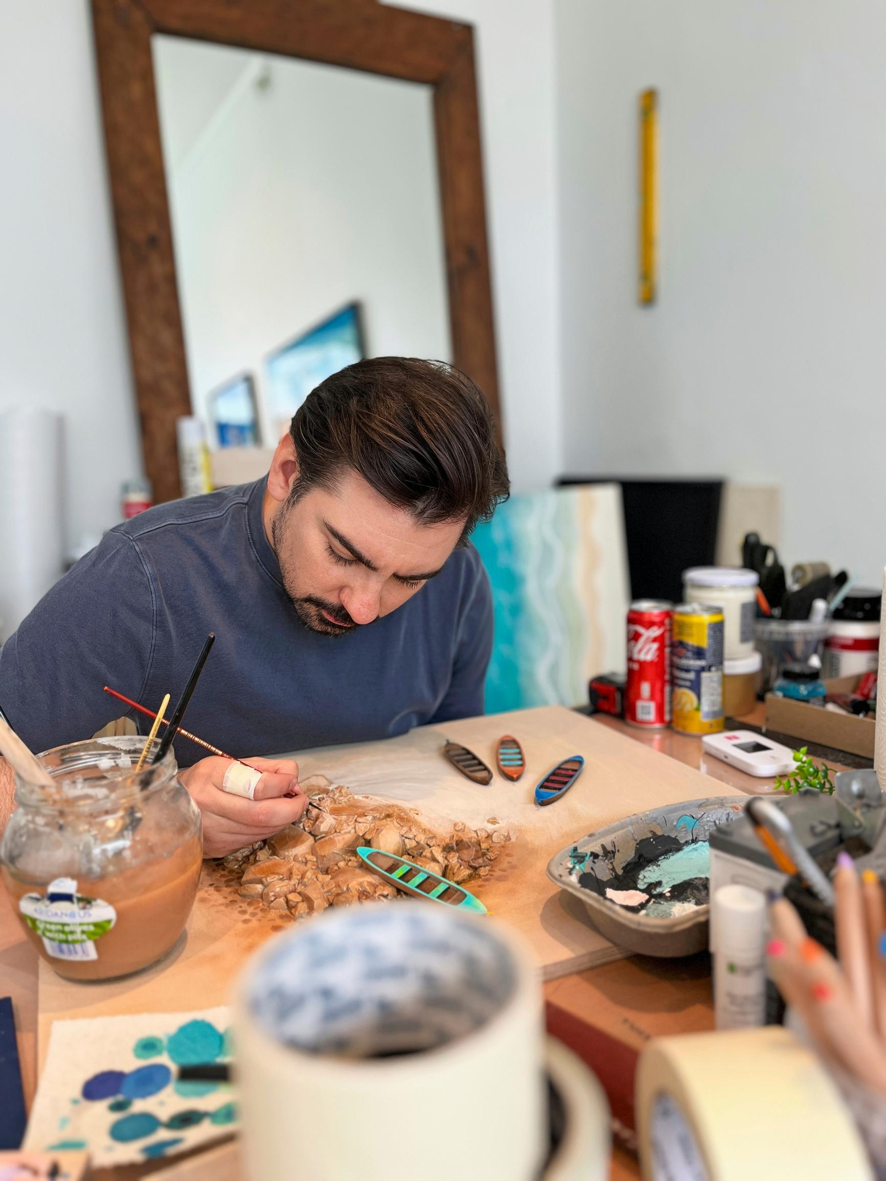 Gogi Mavromichalis in his workspace
