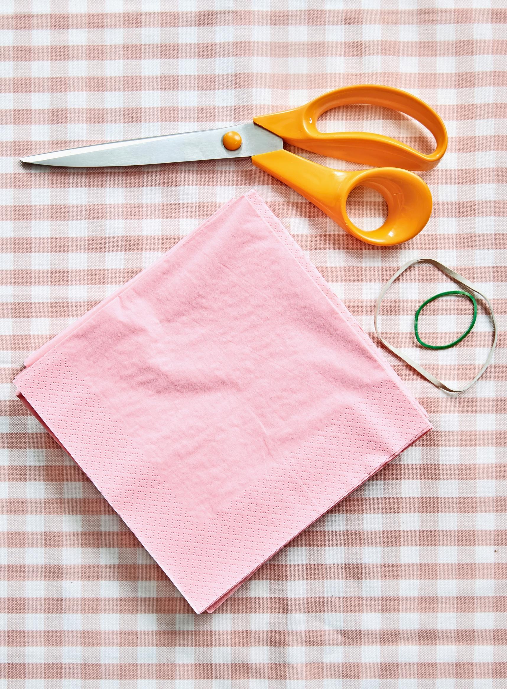 Supplies for making napkin flowers