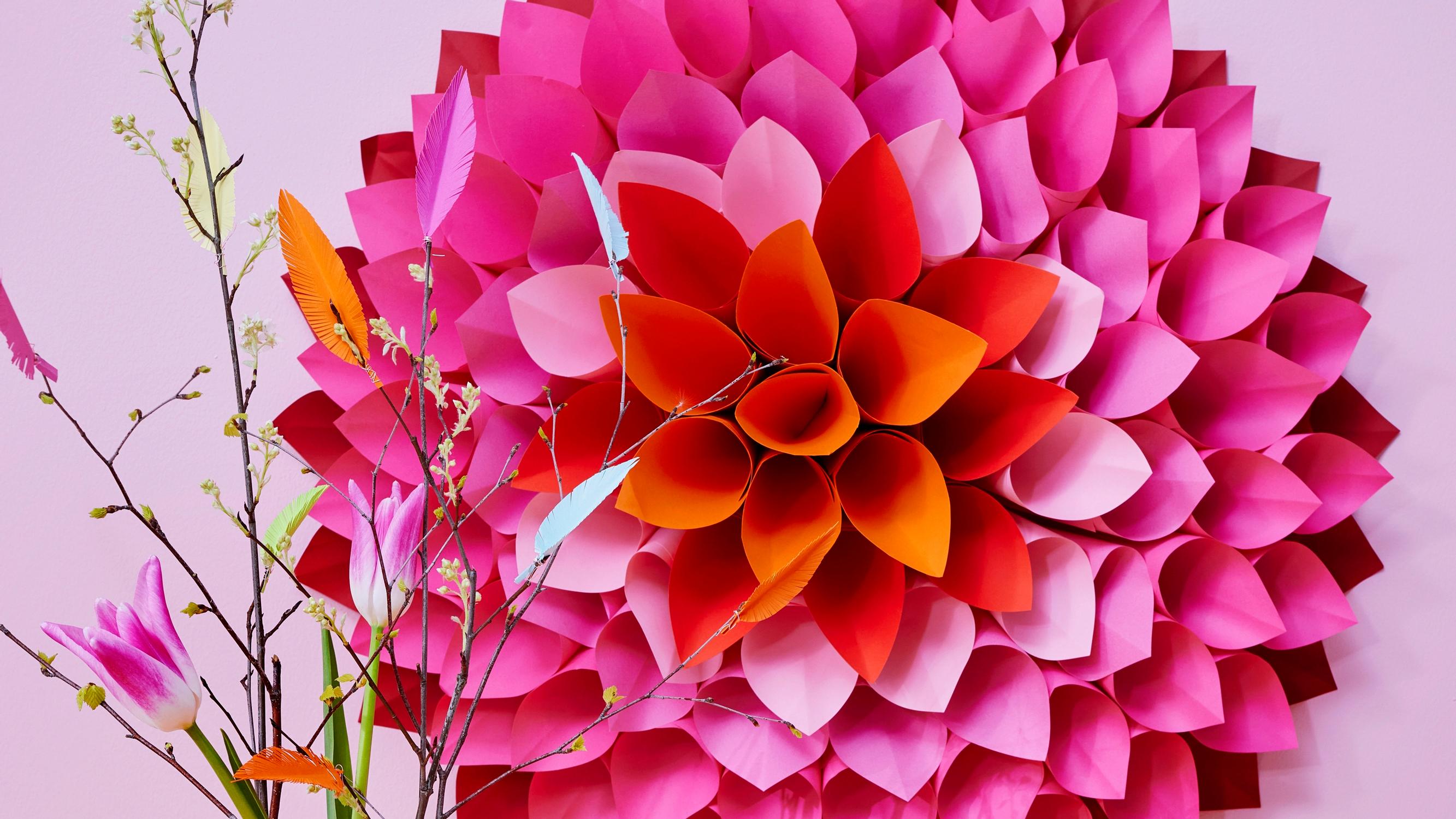 This colorful paper dahlia won’t be a wallflower: make a striking decoration for your home or party