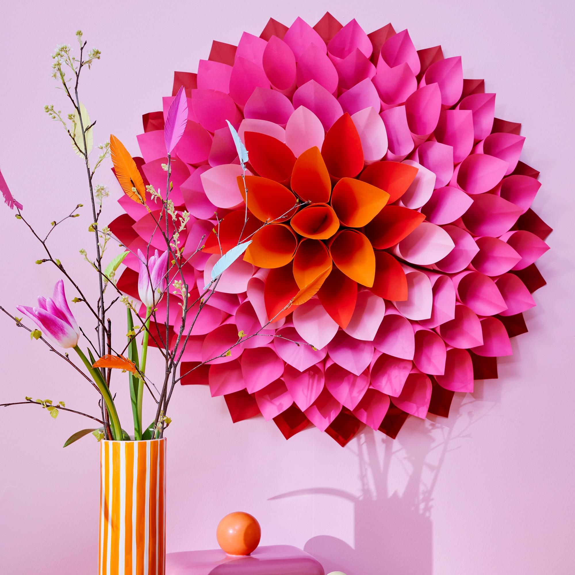 This colorful paper dahlia won’t be a wallflower: make a striking decoration for your home or party