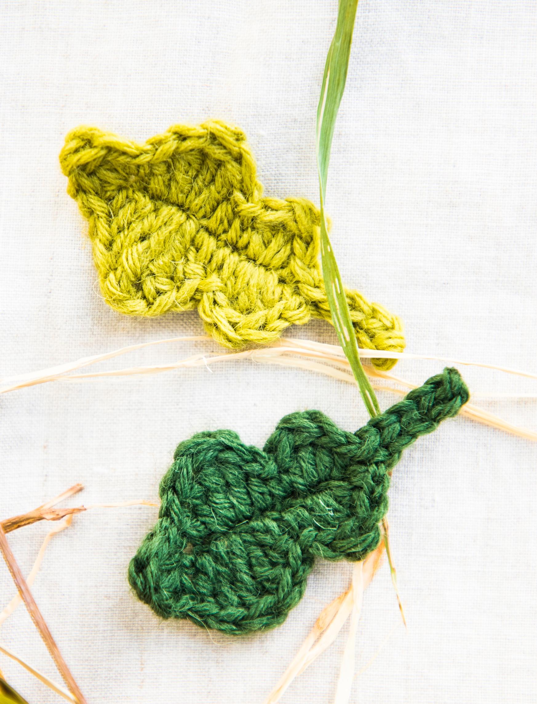Crocheted oak leaves