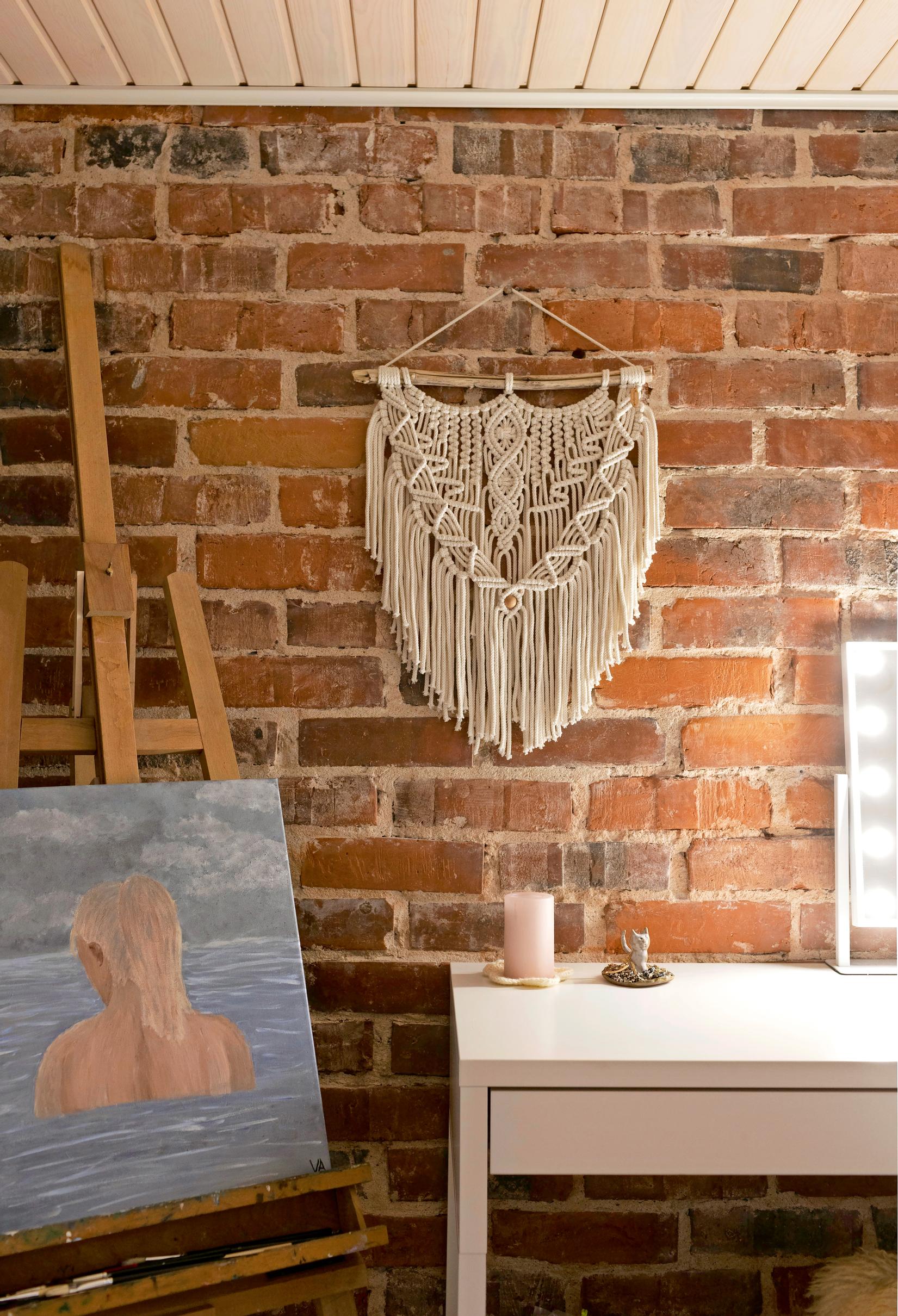 Room with brick walls