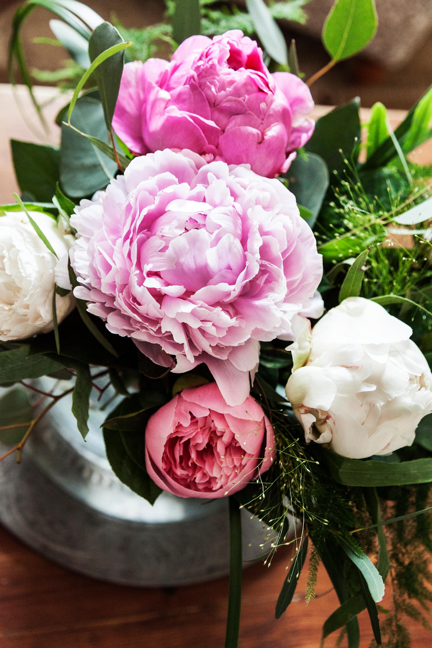 Peony bouquet in a vase