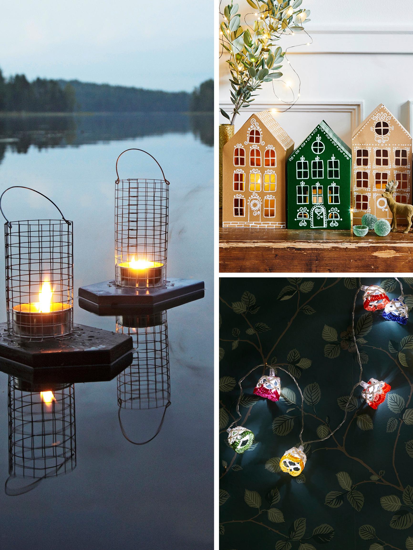 Brighten dark evenings with a light-up bottle, house-shaped lantern, and 6 more DIY ideas