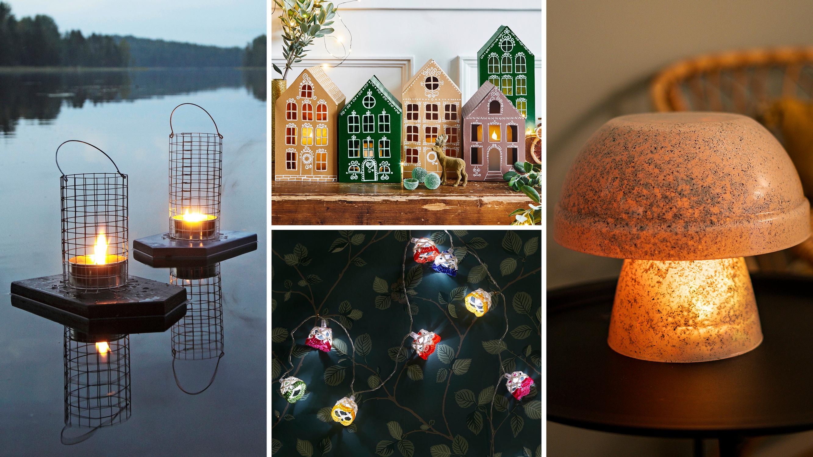 Brighten dark evenings with a light-up bottle, house-shaped lantern, and 6 more DIY ideas
