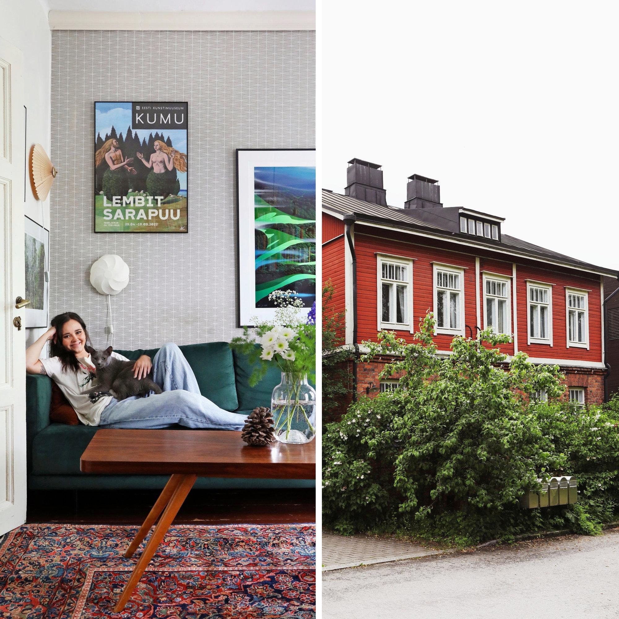 A red wooden house in the heart of Helsinki: inside illustrator’s vintage-filled, color-packed family home