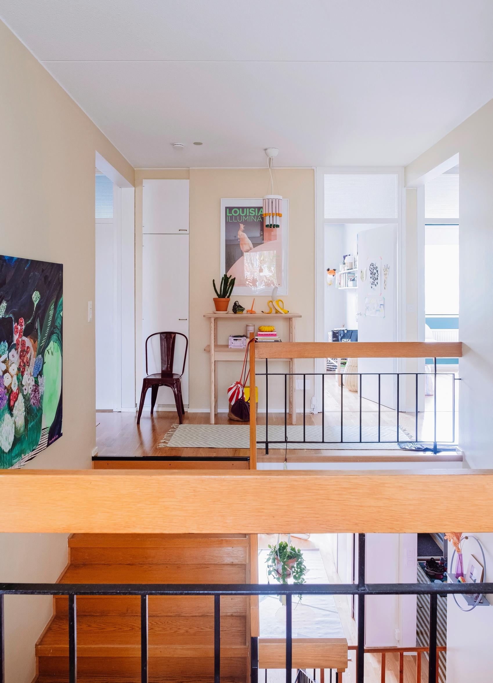 A bright stair landing area