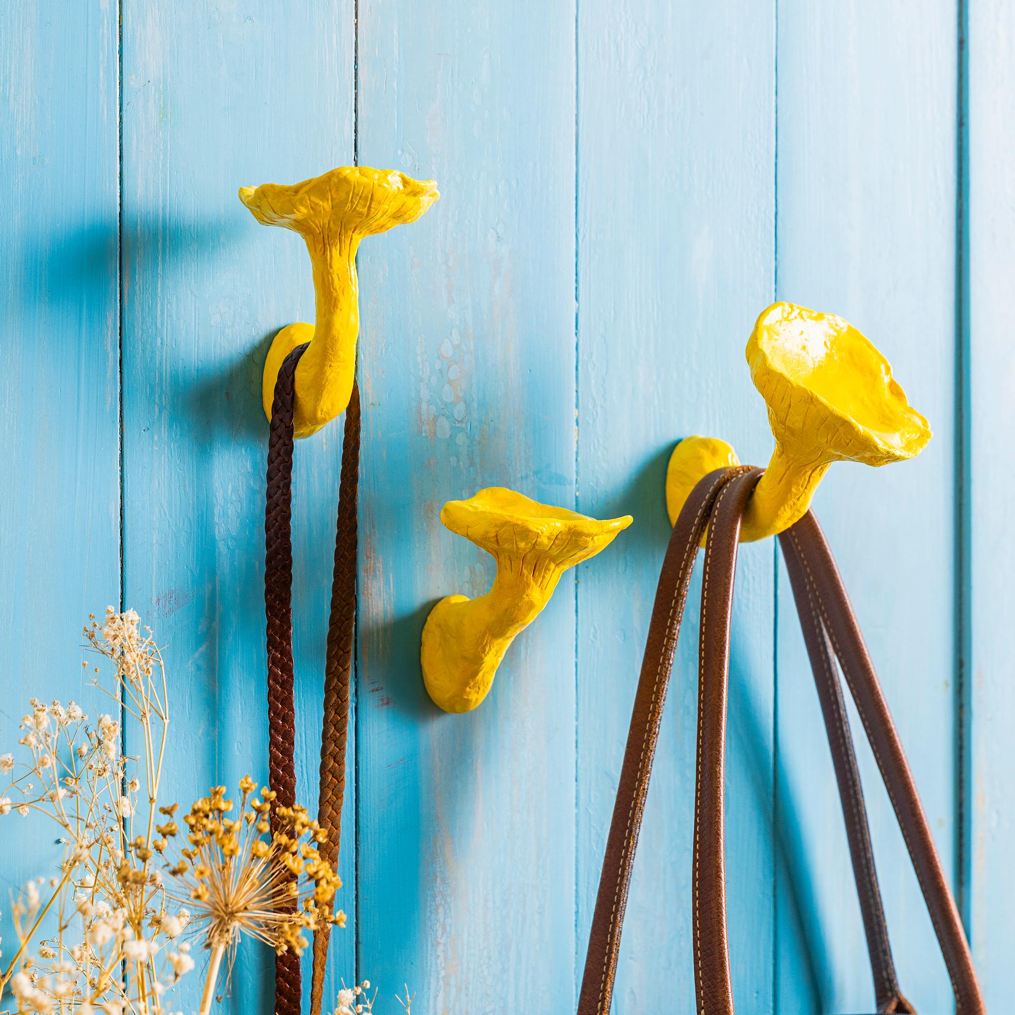 Mushrooms on your wall? Craft playful chanterelle hooks for your entryway