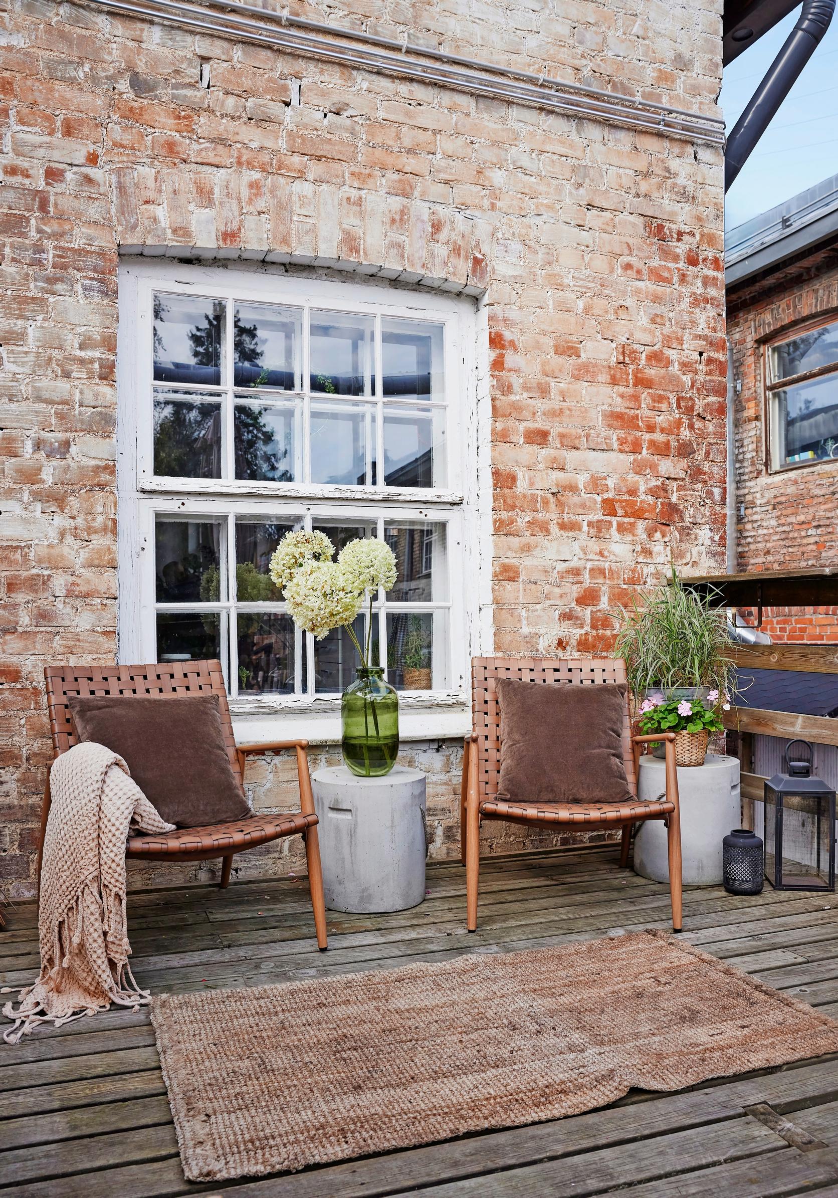 brick wall on the terrace