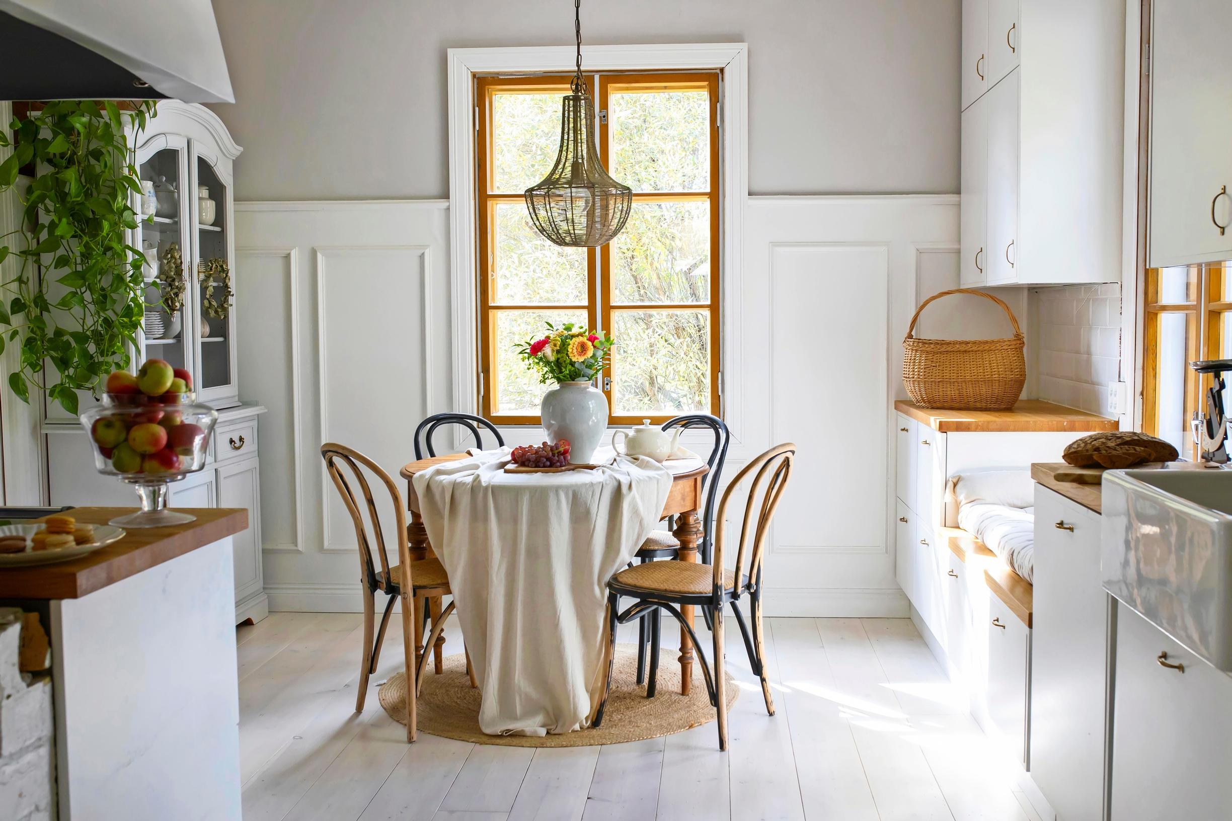 A bright kitchen in an old house