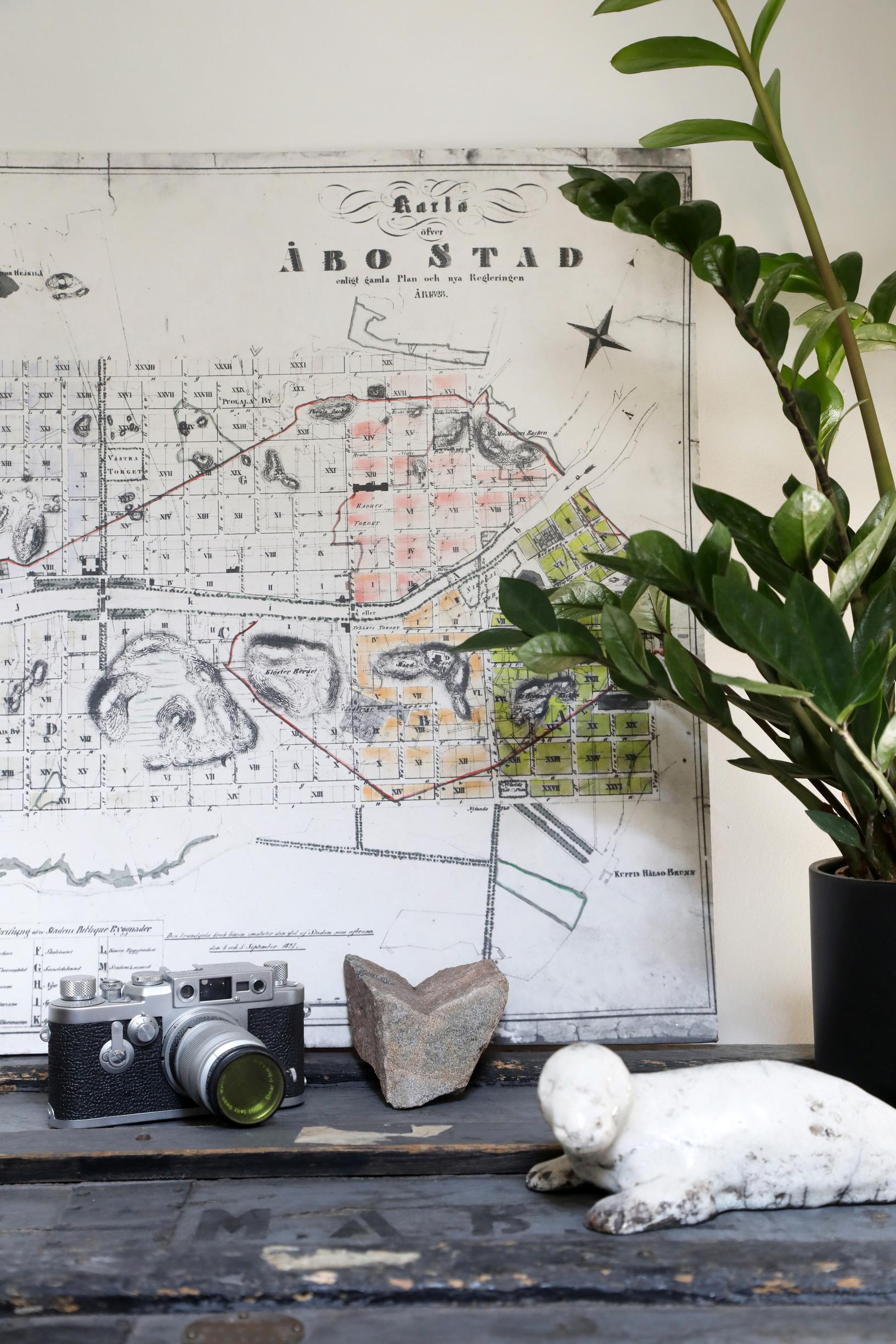 A map of Turku on the wall