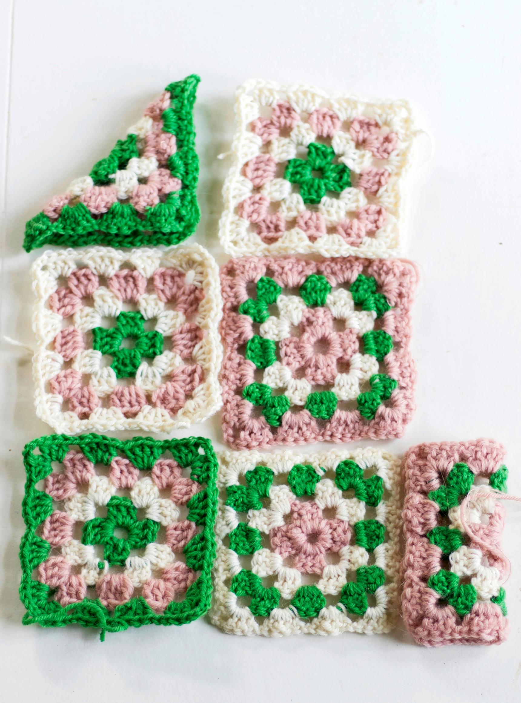 Different kinds of granny squares