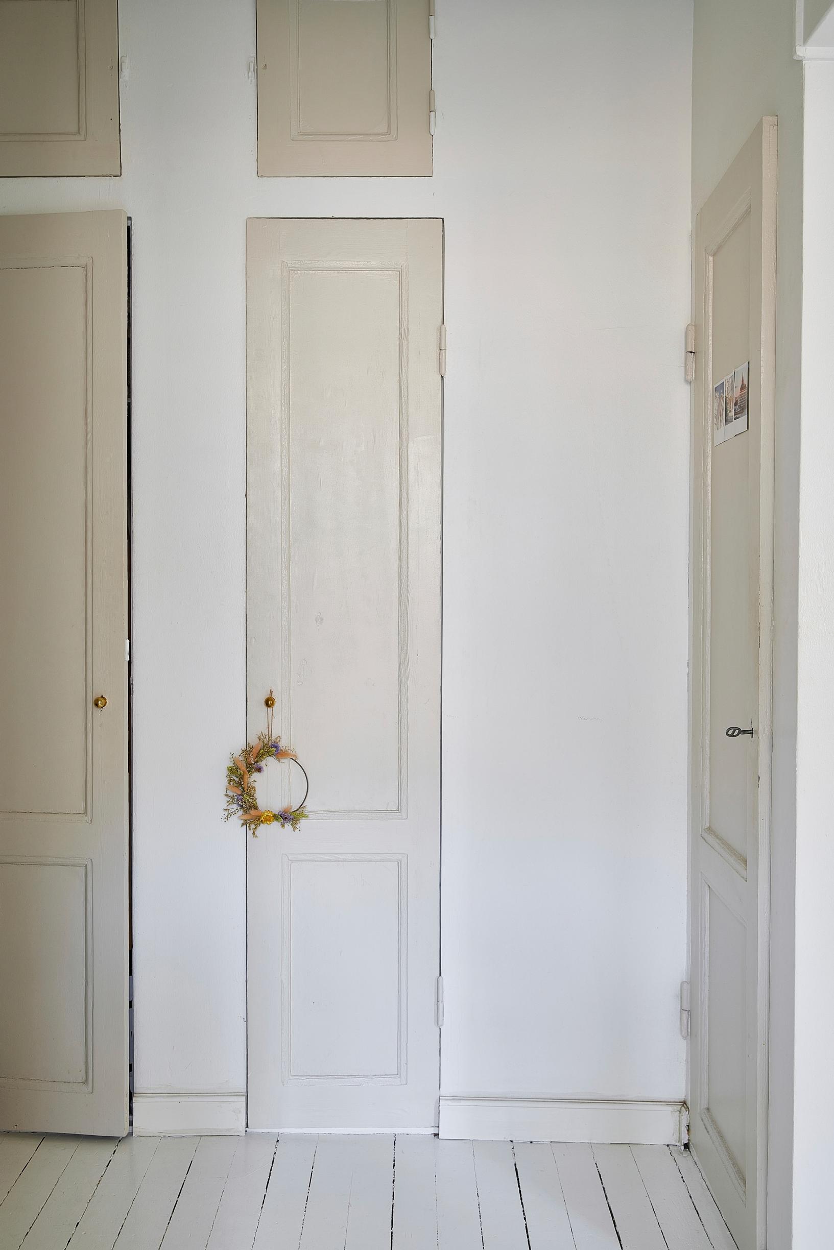 Narrow wooden doors in an old building